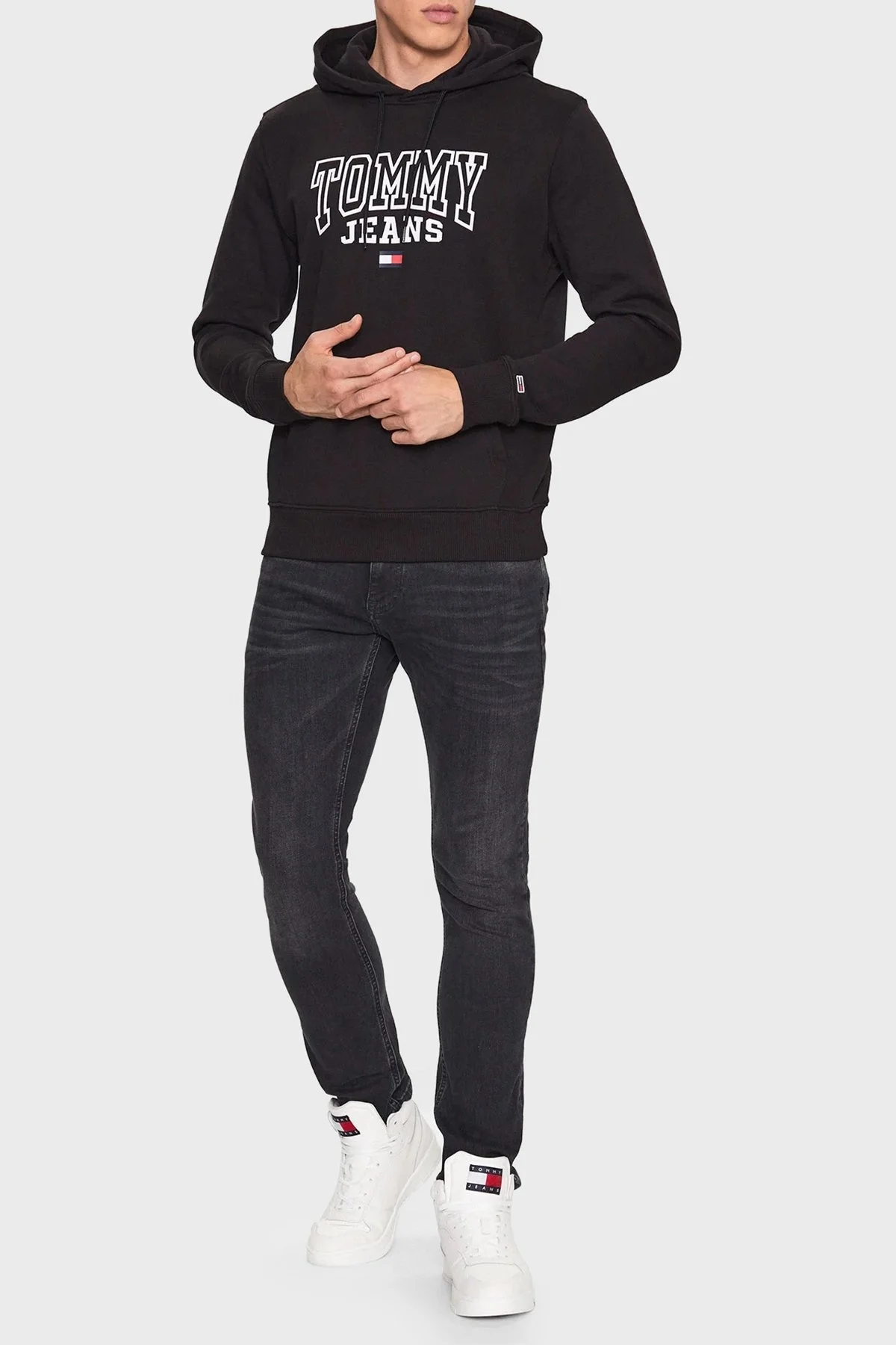 Tommy Hilfiger Pamuklu Regular Fit Kapüşonlu Yaka Erkek Sweat DM0DM16792 BDS SİYAH - 3