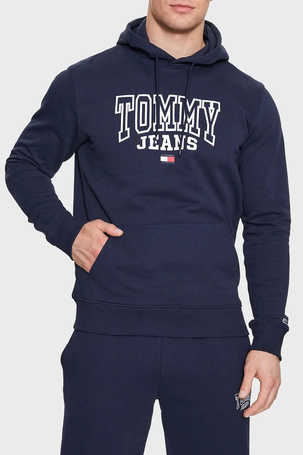 Tommy Hilfiger Pamuklu Regular Fit Kapüşonlu Yaka Erkek Sweat DM0DM16792 C87 LACİVERT - 1