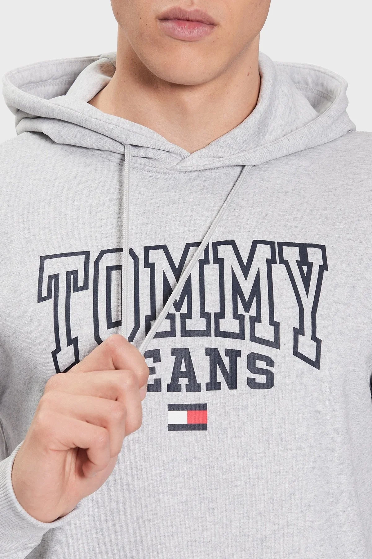 Tommy Hilfiger Pamuklu Regular Fit Kapüşonlu Yaka Erkek Sweat DM0DM16792 PJ4 AÇIK GRİ - 4