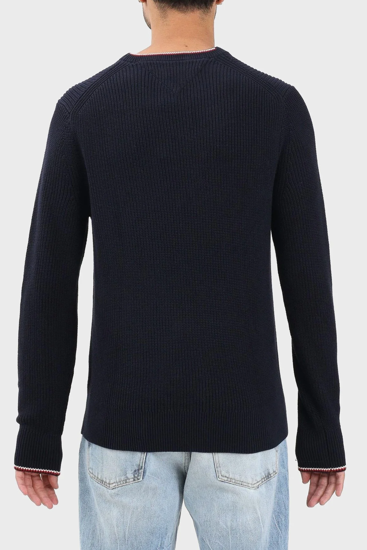 Tommy Hilfiger Pamuklu Regular Fit Logolu Bisiklet Yaka Erkek Kazak MW0MW41516 DW5 LACİVERT - 3