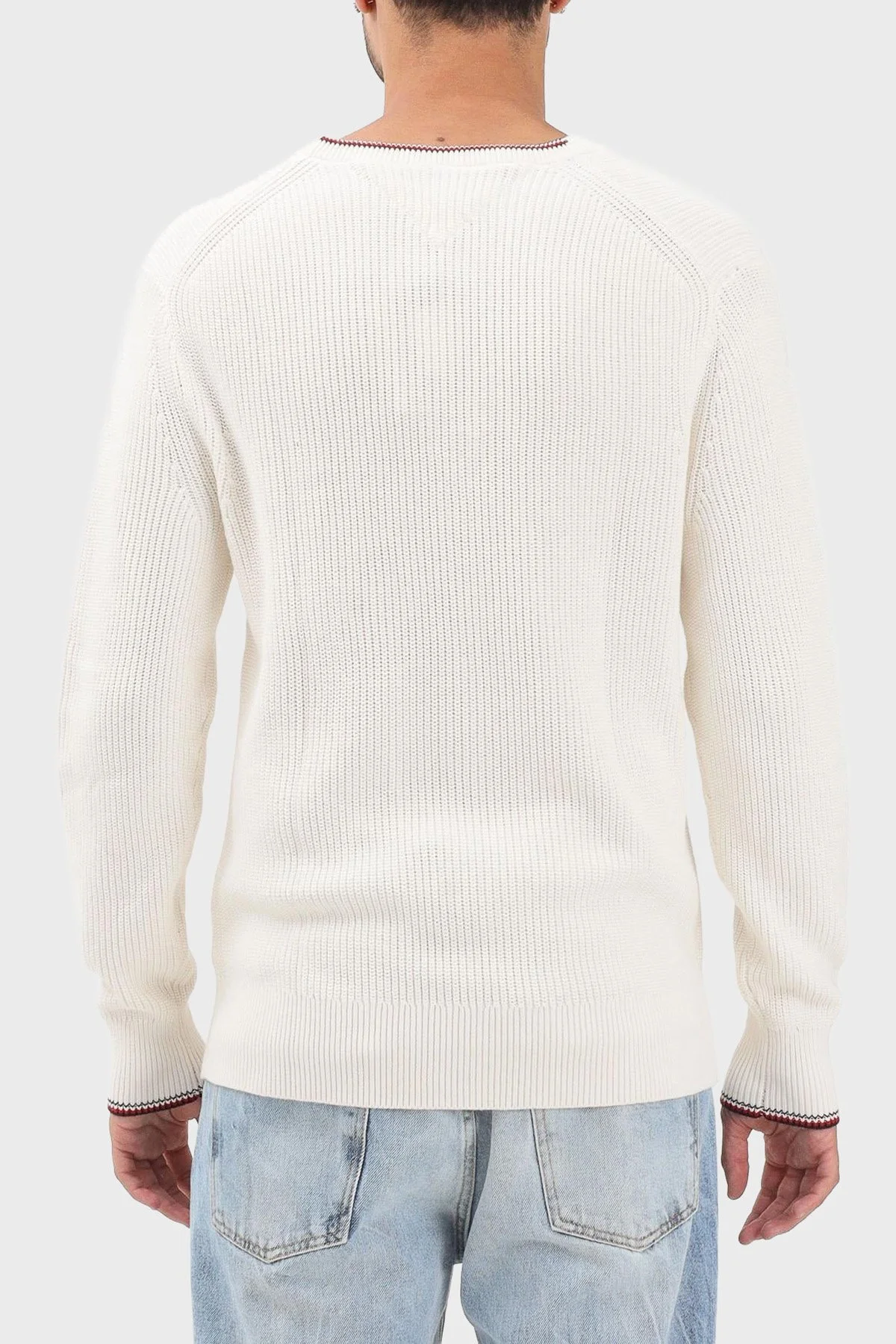 Tommy Hilfiger Pamuklu Regular Fit Logolu Bisiklet Yaka Erkek Kazak MW0MW41516 Z00 AÇIK BEJ - 3