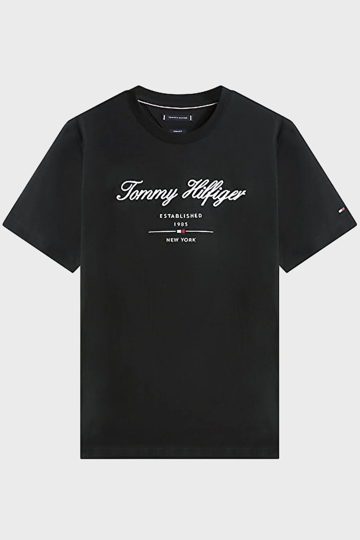Tommy Hilfiger Pamuklu Regular Fit Logolu Bisiklet Yaka Erkek T Shirt MW0MW33691 BDS SİYAH - 5