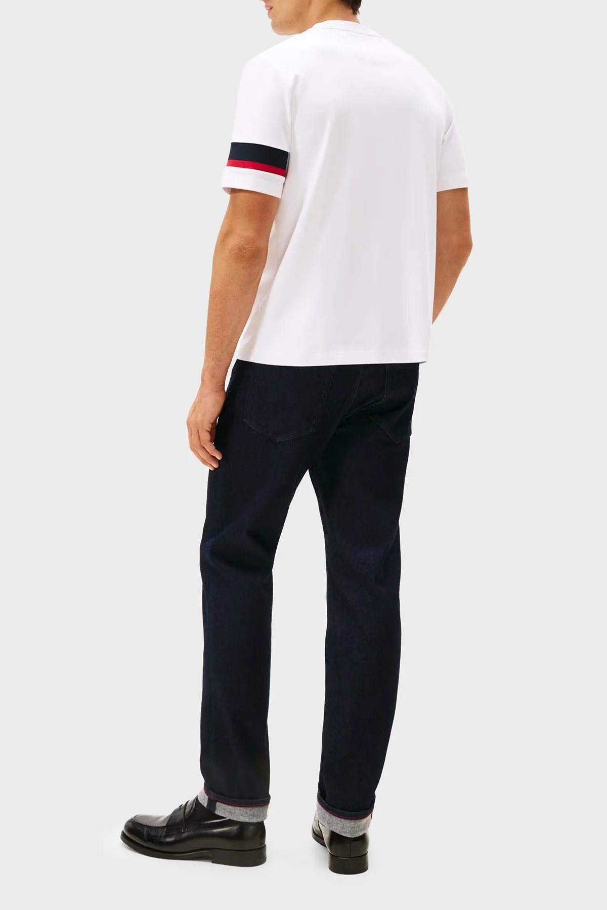 Tommy Hilfiger Pamuklu Regular Fit Logolu Bisiklet Yaka Erkek T Shirt MW0MW40018 YBR BEYAZ - 4