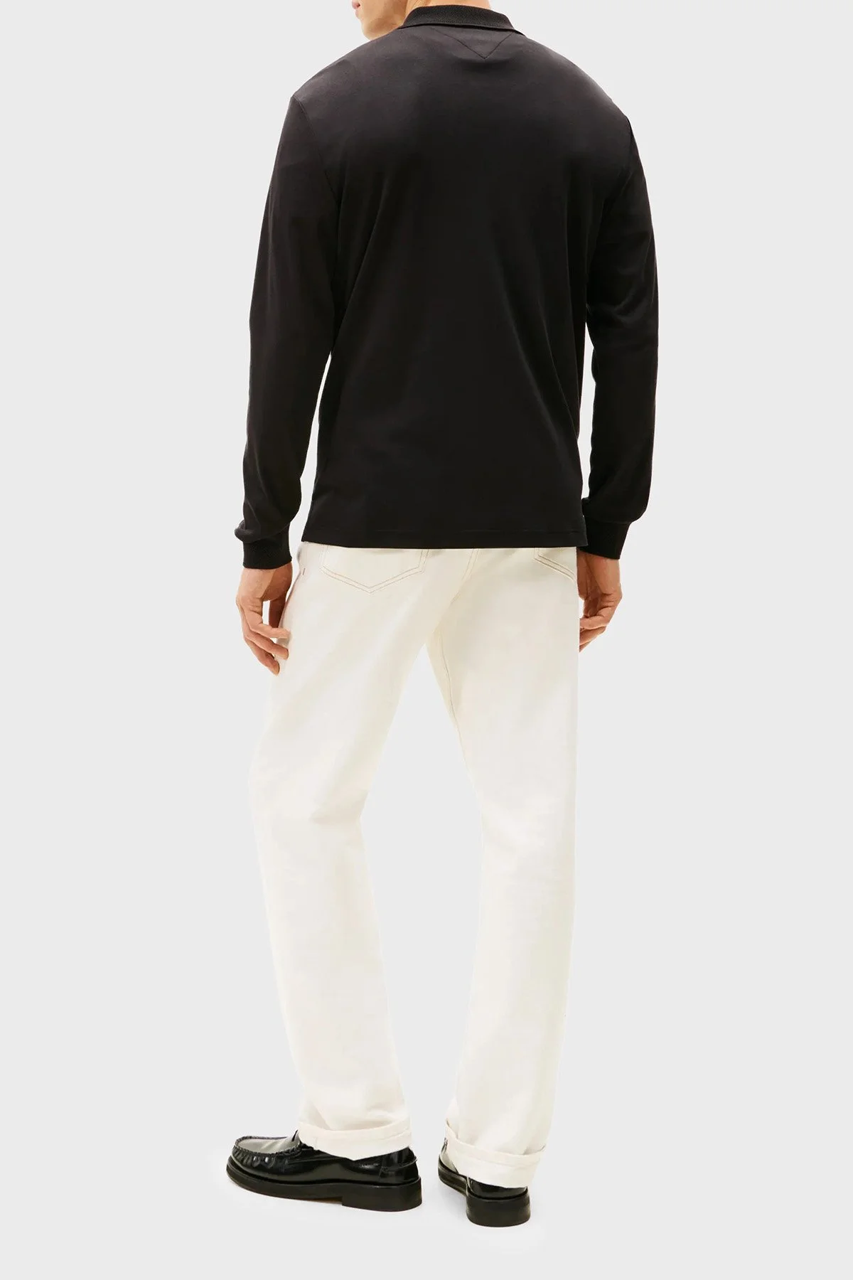 Tommy Hilfiger Pamuklu Regular Fit Logolu Erkek Polo Yaka Sweat MW0MW40302 BDS SİYAH - 4