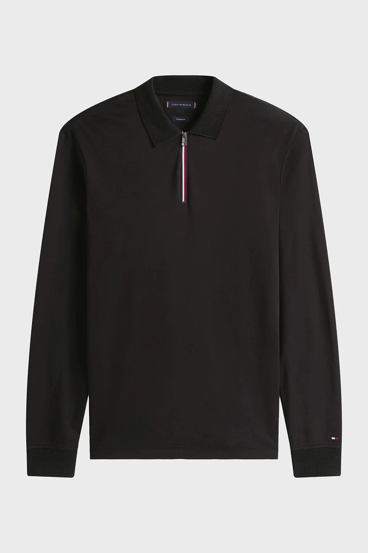 Tommy Hilfiger Pamuklu Regular Fit Logolu Erkek Polo Yaka Sweat MW0MW40302 BDS SİYAH - 5