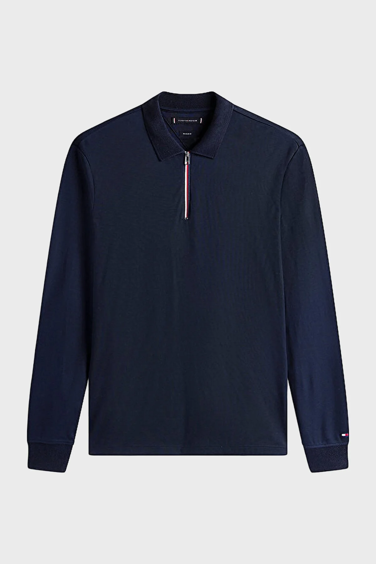 Tommy Hilfiger Pamuklu Regular Fit Logolu Erkek Polo Yaka Sweat MW0MW40302 DW5 LACİVERT - 5