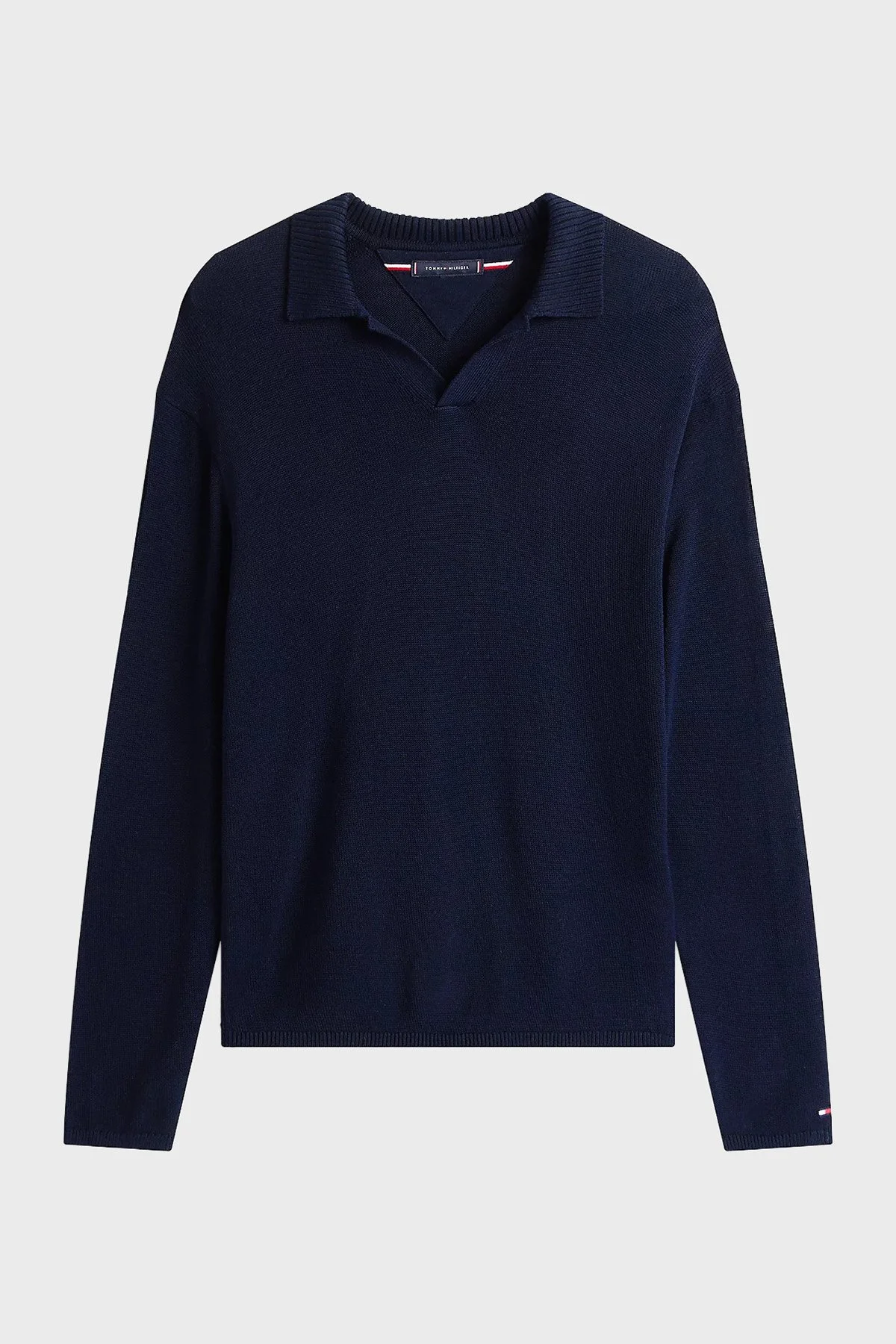 Tommy Hilfiger Pamuklu Regular Fit Logolu Erkek Polo Yaka Sweat MW0MW40444 DW5 LACİVERT - 5