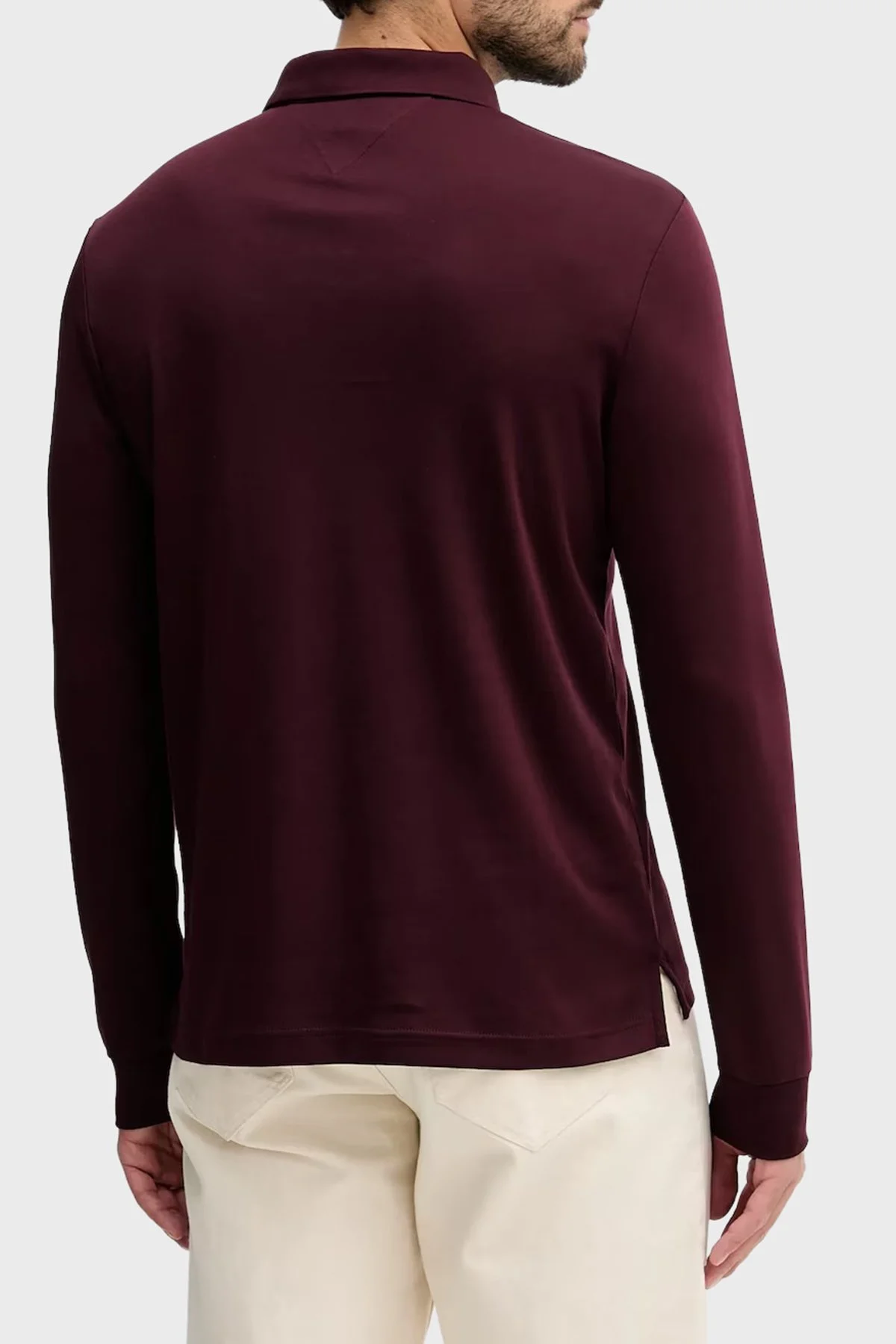 Tommy Hilfiger Pamuklu Regular Fit Logolu Erkek Polo Yaka T Shirt MW0MW37317 VLP BORDO - 3