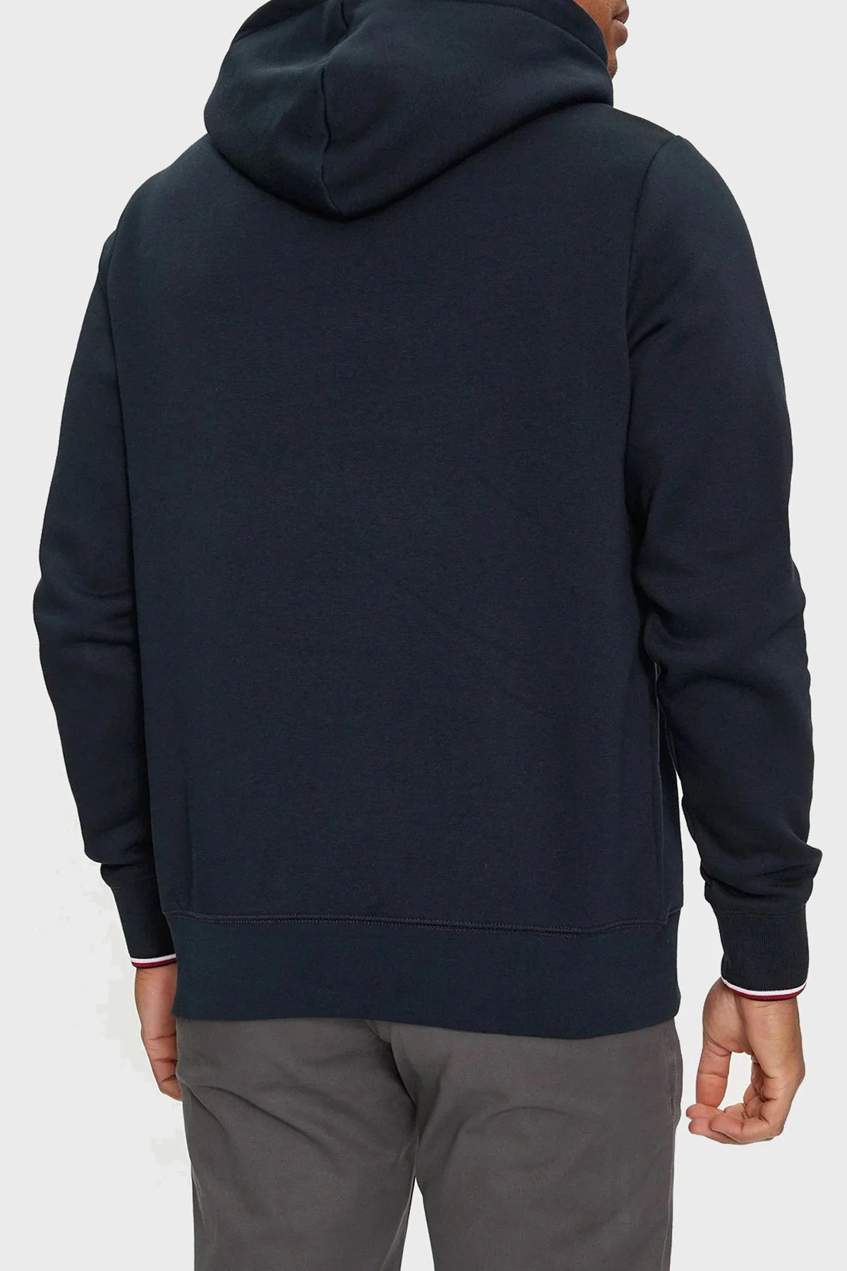 Tommy Hilfiger Pamuklu Regular Fit Logolu Kapüşon Yaka Erkek Sweat MW0MW32673 DW5 LACİVERT - 3