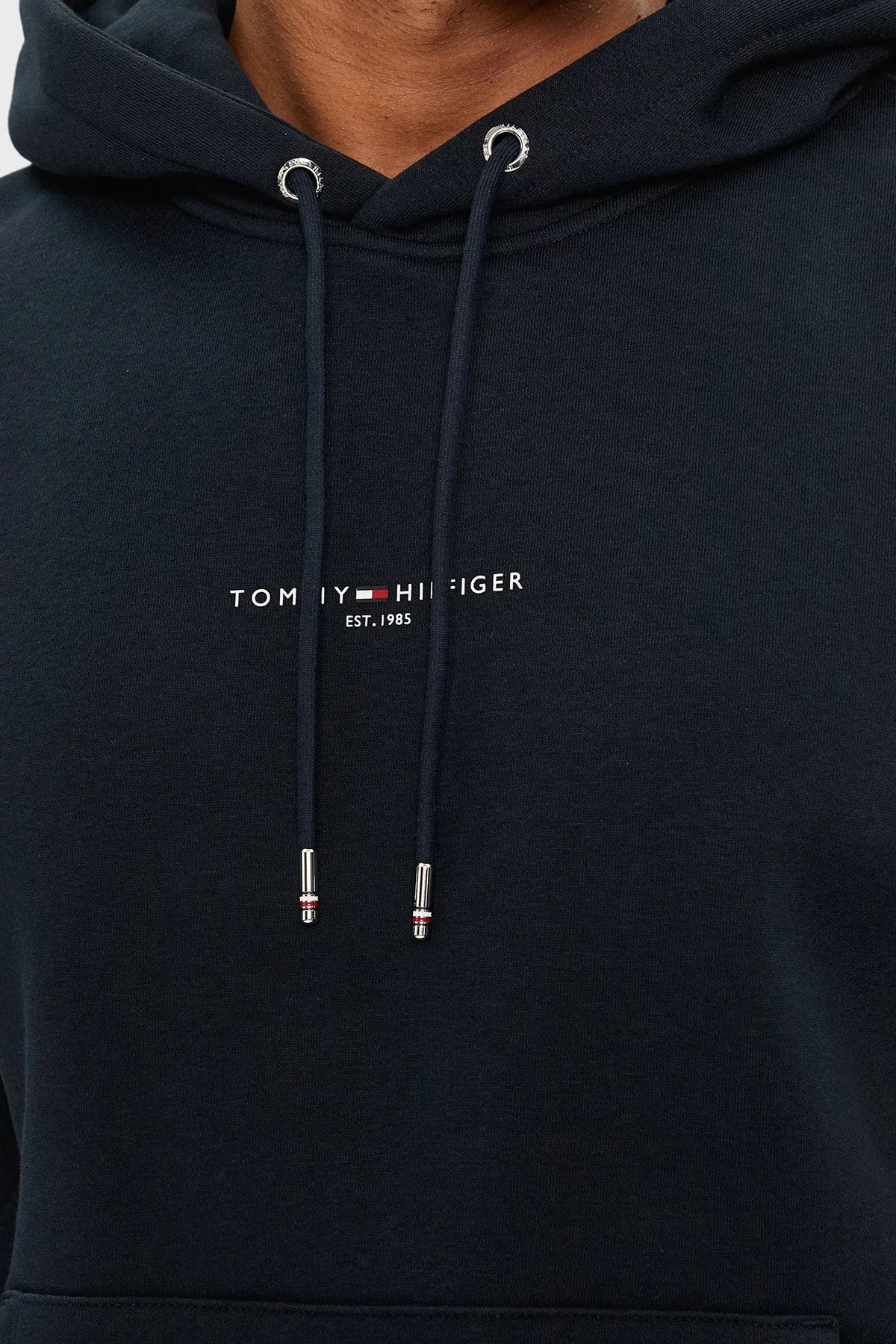 Tommy Hilfiger Pamuklu Regular Fit Logolu Kapüşon Yaka Erkek Sweat MW0MW32673 DW5 LACİVERT - 4