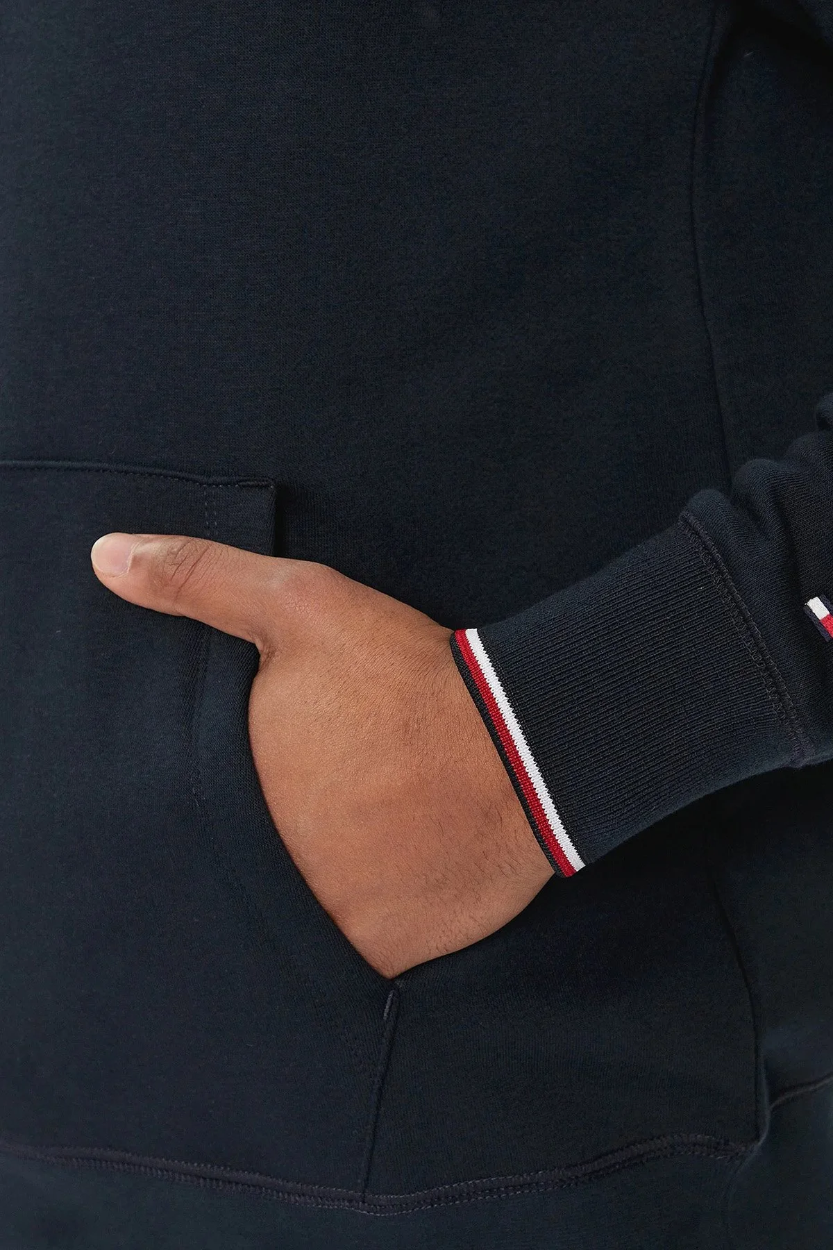 Tommy Hilfiger Pamuklu Regular Fit Logolu Kapüşon Yaka Erkek Sweat MW0MW32673 DW5 LACİVERT - 5