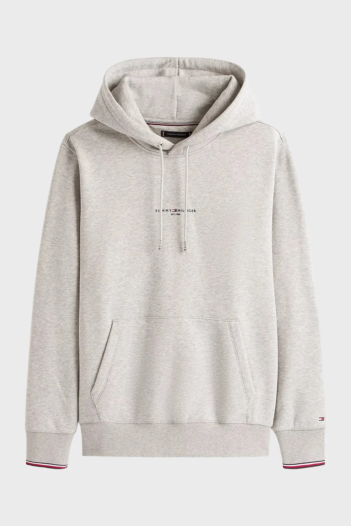 Tommy Hilfiger Pamuklu Regular Fit Logolu Kapüşon Yaka Erkek Sweat MW0MW32673 P01 GRİ - 5