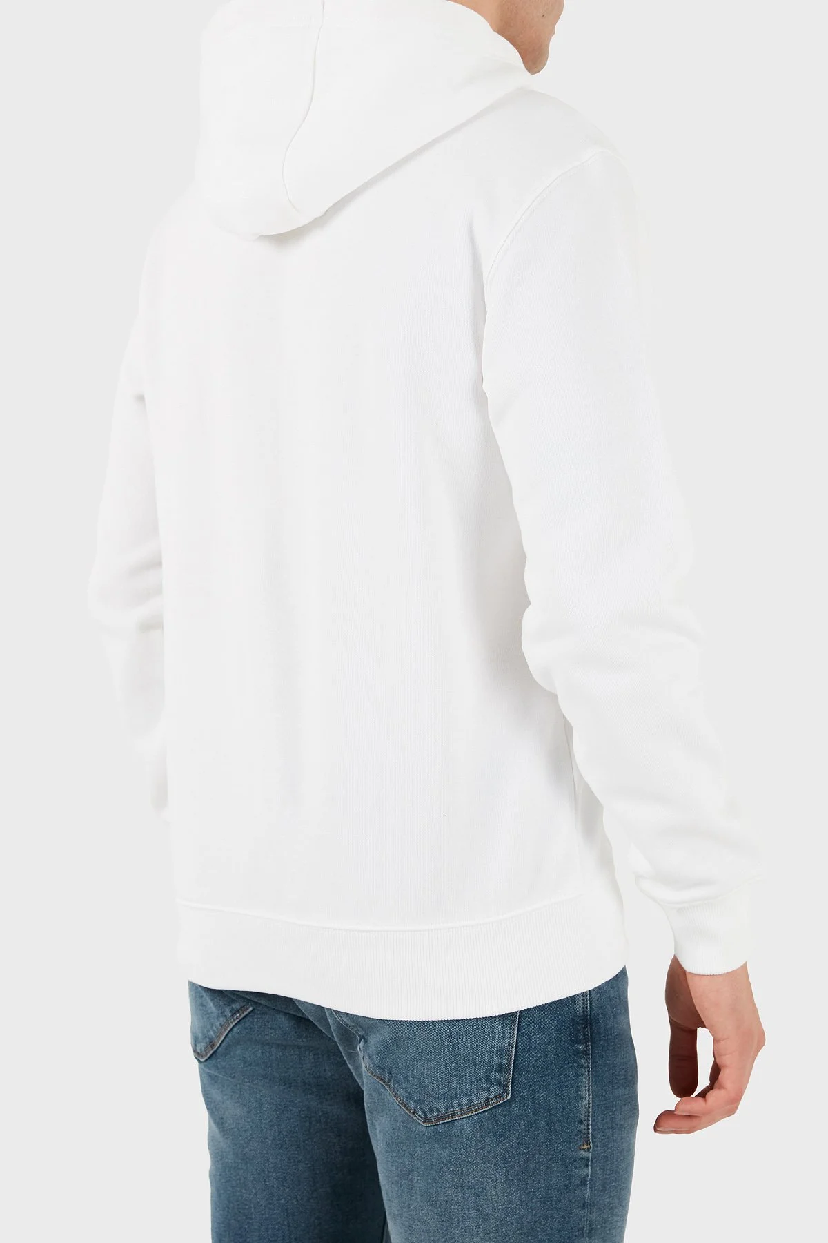 Tommy Hilfiger Pamuklu Regular Fit Logolu Kapüşon Yaka Erkek Sweat MW0MW40041 YBR BEYAZ - 4