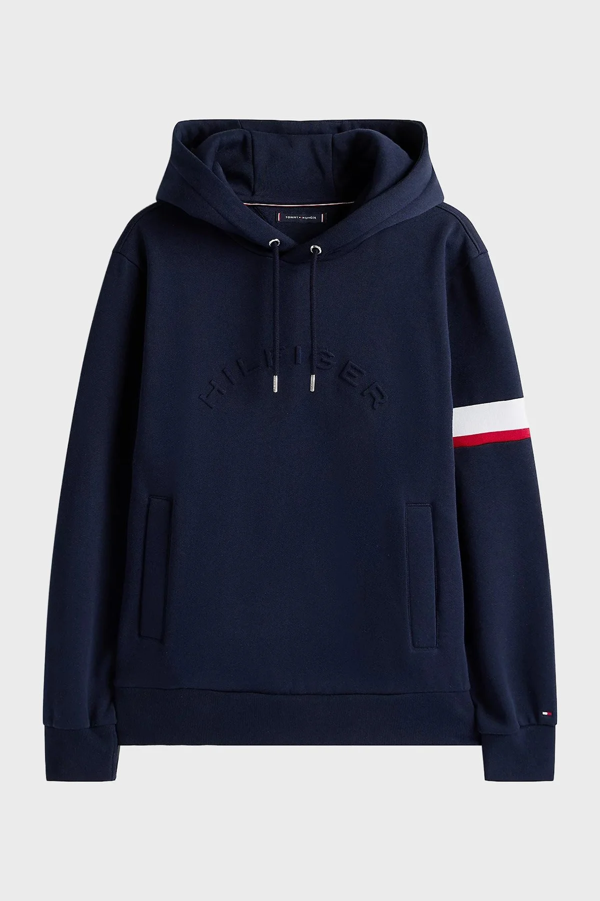 Tommy Hilfiger Pamuklu Regular Fit Logolu Kapüşonlu Erkek Sweat MW0MW40479 DW5 LACİVERT - 5