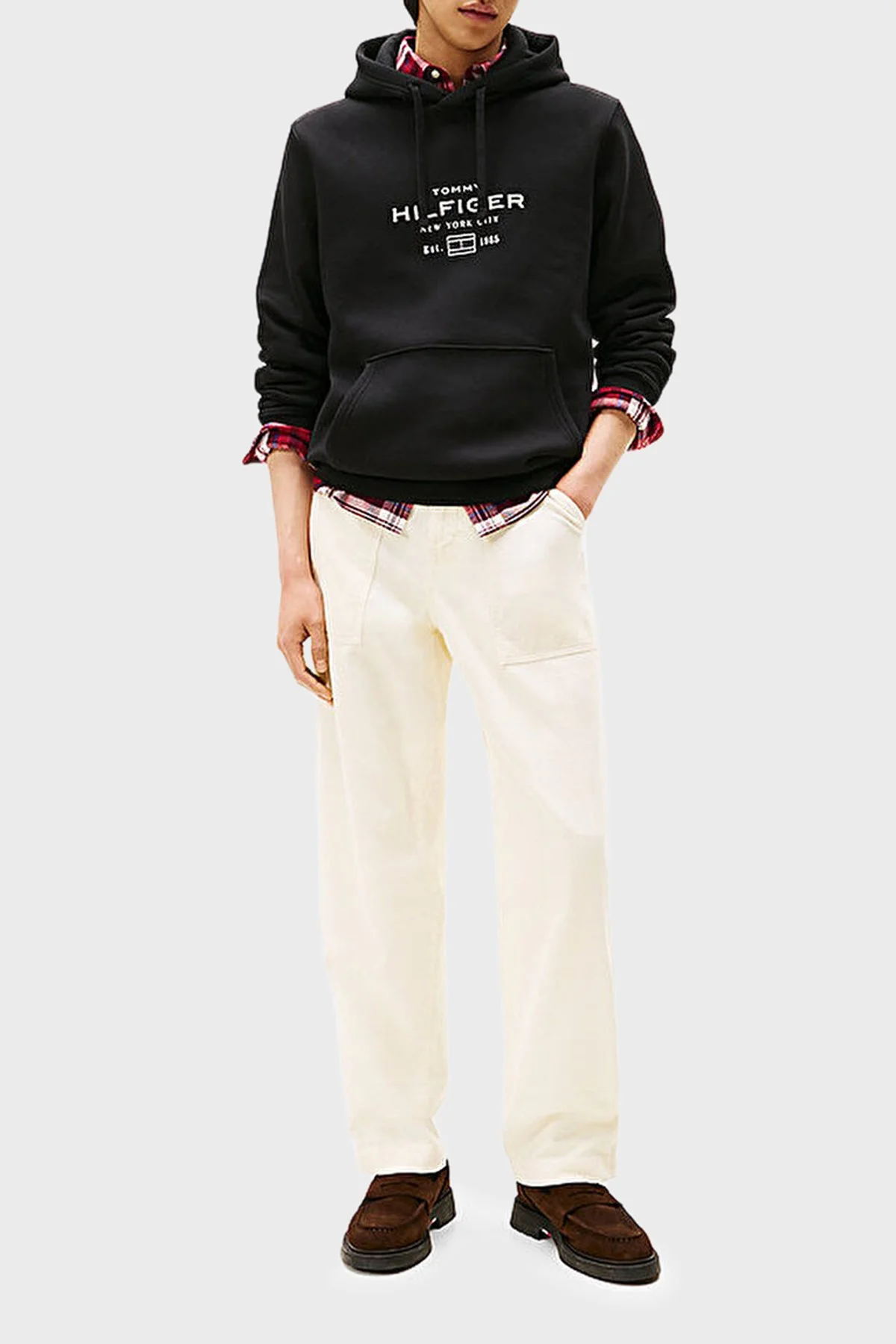 Tommy Hilfiger Pamuklu Regular Fit Logolu Kapüşonlu Erkek Sweat MW0MW40864 BDS SİYAH - 3