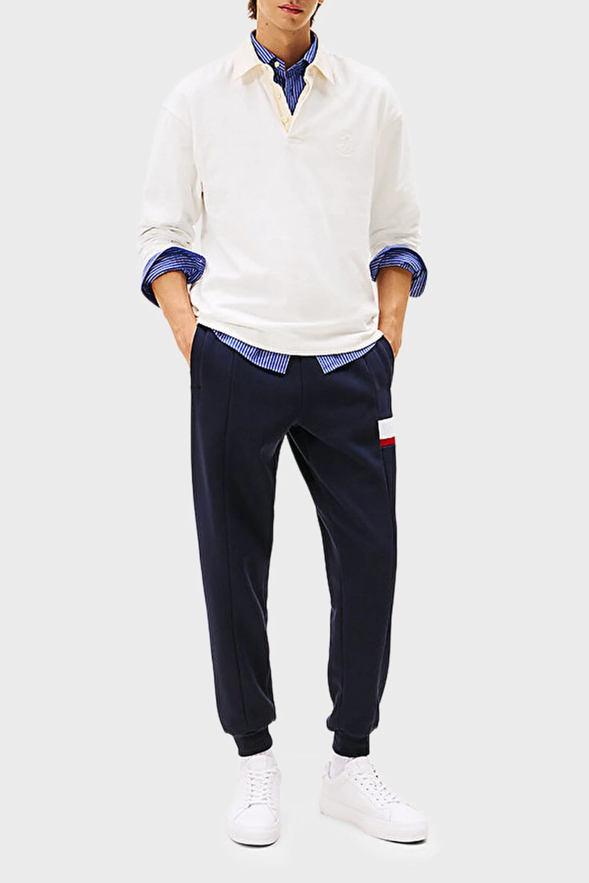 Tommy Hilfiger Pamuklu Regular Fit Logolu Normal Bel Erkek Pantolon MW0MW40416 DW5 LACİVERT - 2