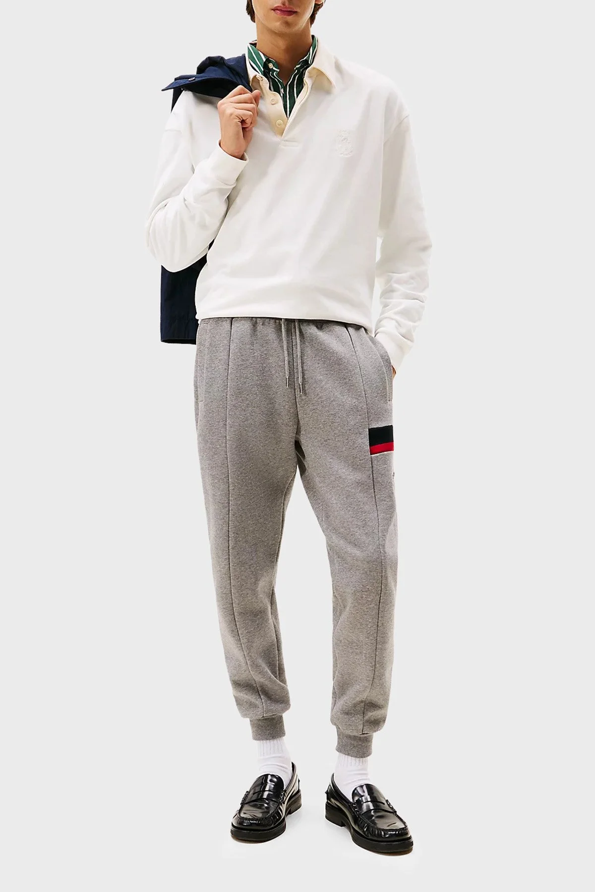 Tommy Hilfiger Pamuklu Regular Fit Logolu Normal Bel Erkek Pantolon MW0MW40416 P91 GRİ - 2