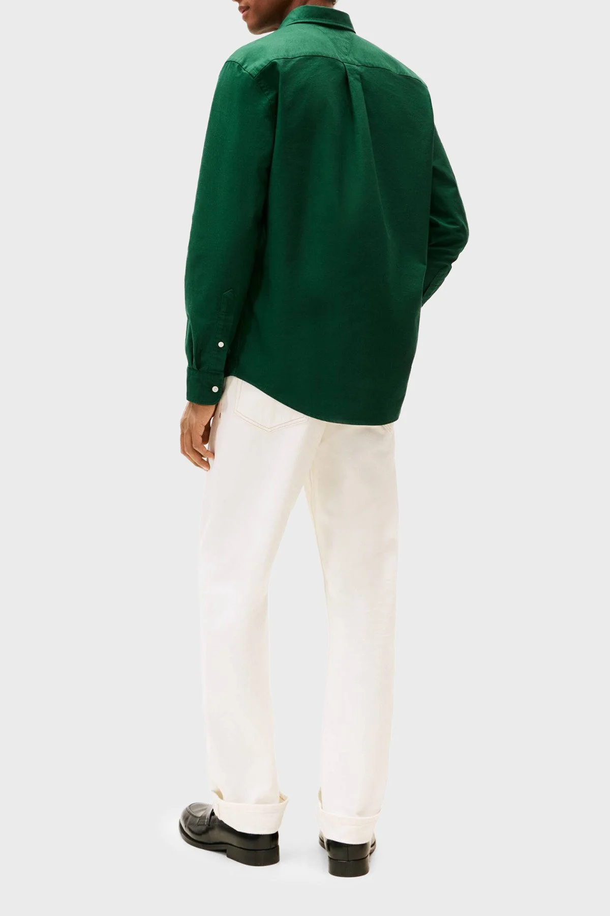 Tommy Hilfiger Pamuklu Regular Fit Logolu Uzun Kollu Erkek Gömlek MW0MW35774 0IA YEŞİL - 4