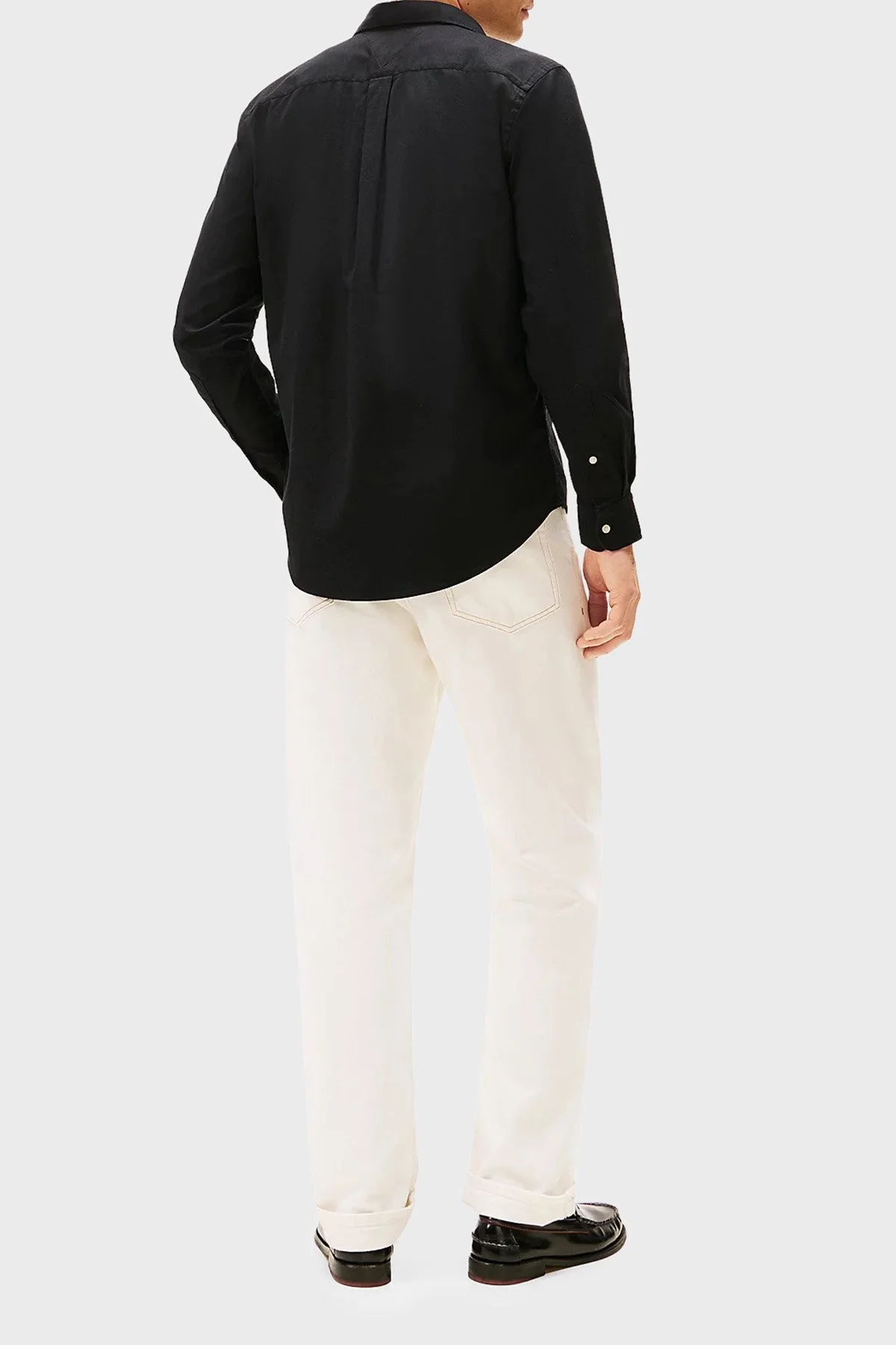 Tommy Hilfiger Pamuklu Regular Fit Logolu Uzun Kollu Erkek Gömlek MW0MW40469 BDS SİYAH - 4