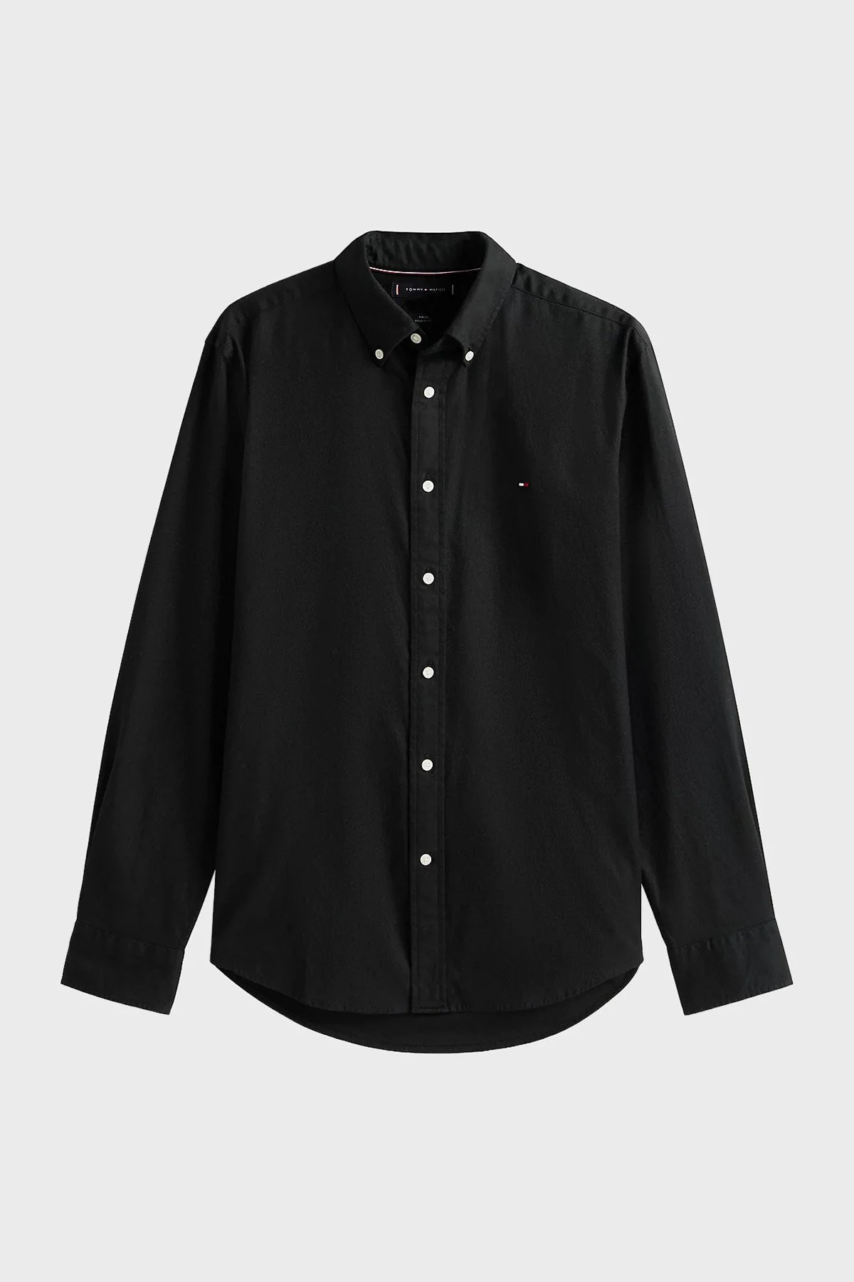 Tommy Hilfiger Pamuklu Regular Fit Logolu Uzun Kollu Erkek Gömlek MW0MW40469 BDS SİYAH - 5