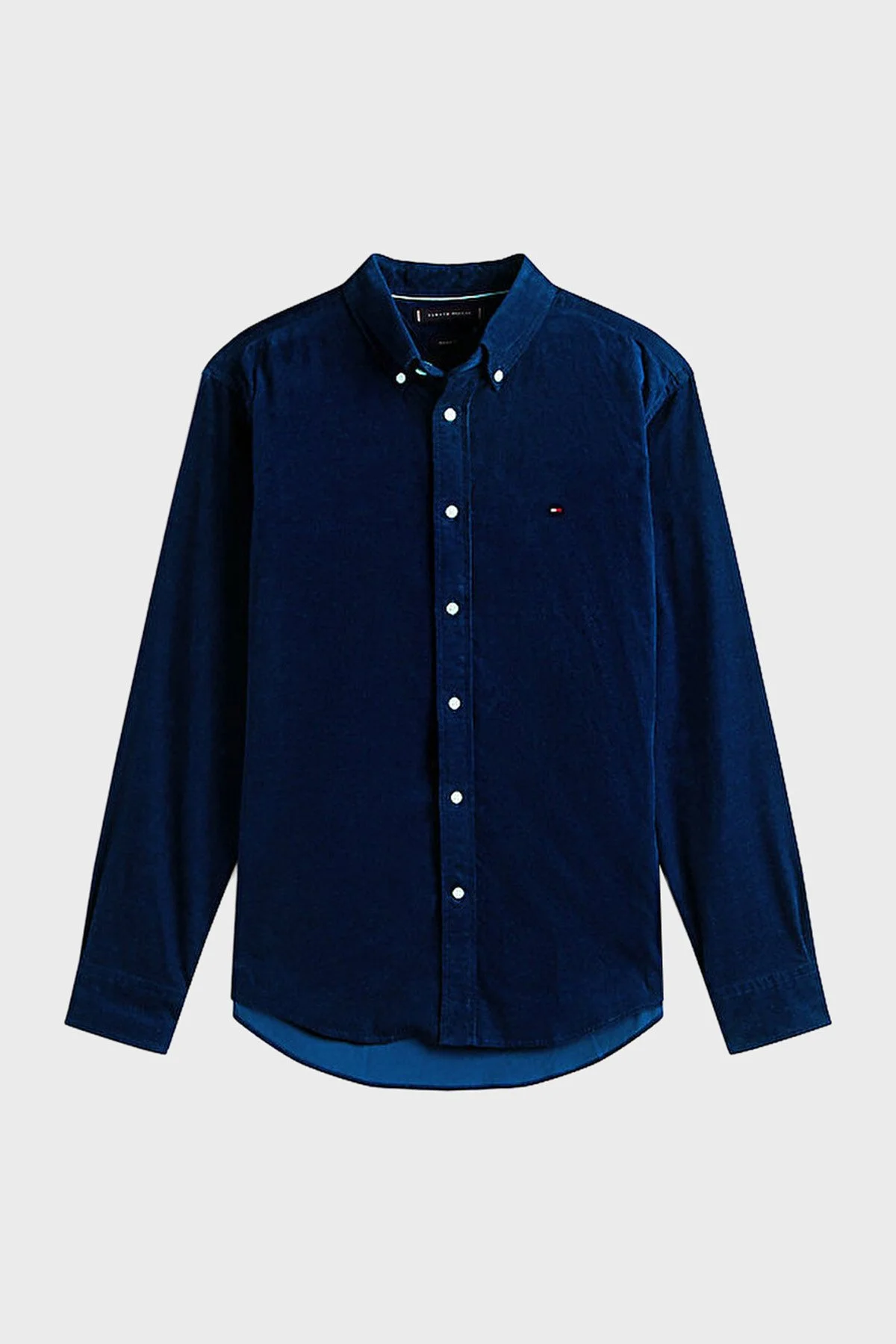 Tommy Hilfiger Pamuklu Regular Fit Logolu Uzun Kollu Erkek Gömlek MW0MW40469 C7G MAVİ - 5