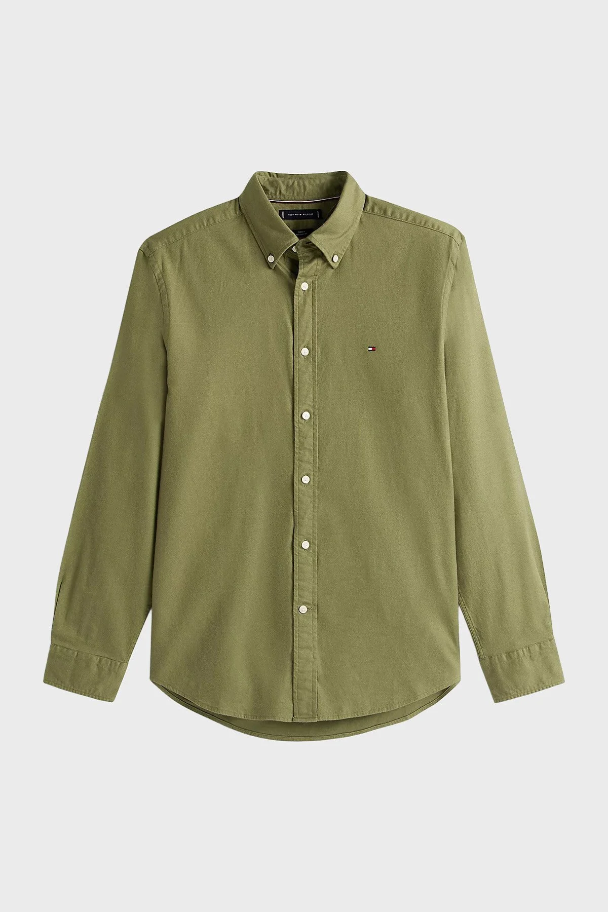 Tommy Hilfiger Pamuklu Regular Fit Logolu Uzun Kollu Erkek Gömlek MW0MW40469 PLI YEŞİL - 5