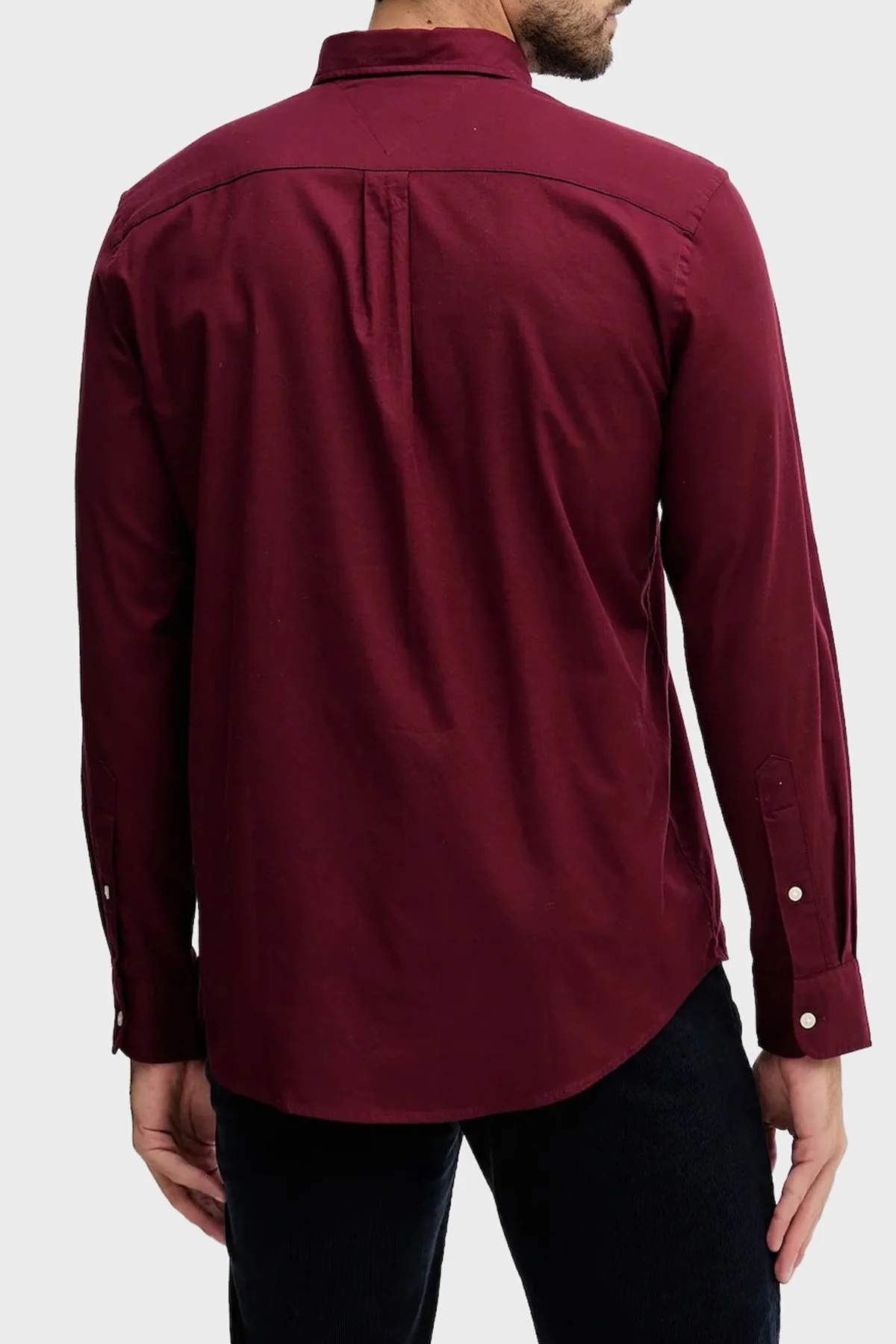 Tommy Hilfiger Pamuklu Regular Fit Logolu Uzun Kollu Erkek Gömlek MW0MW40469 VLP BORDO - 5