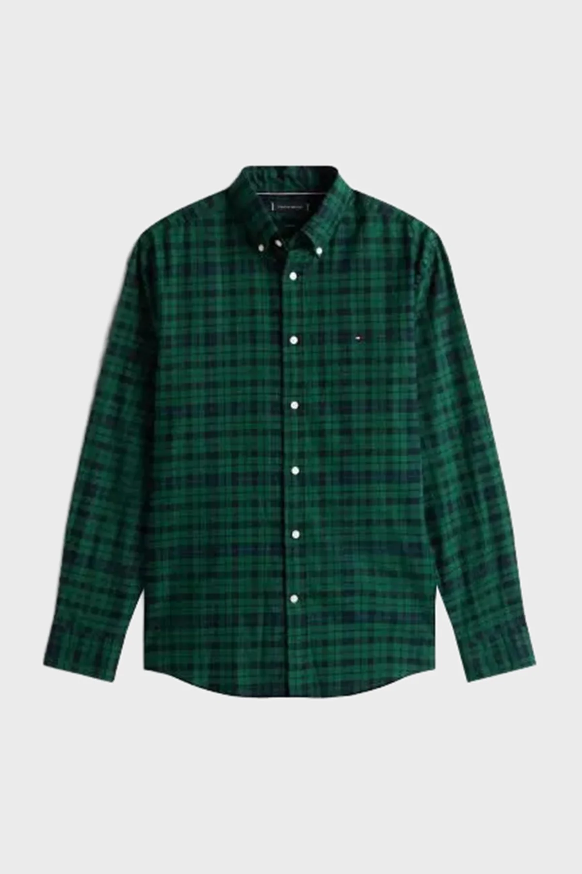 Tommy Hilfiger Pamuklu Regular Fit Logolu Uzun Kollu Erkek Gömlek MW0MW41493 0MS LACİVERT-BEYAZ - 5