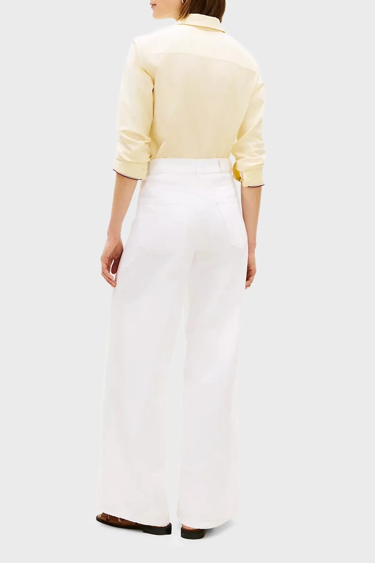 Tommy Hilfiger Pamuklu Regular Fit Normal Bel Jeans Bayan Kot Pantolon WW0WW48576 YCF BEYAZ - 3