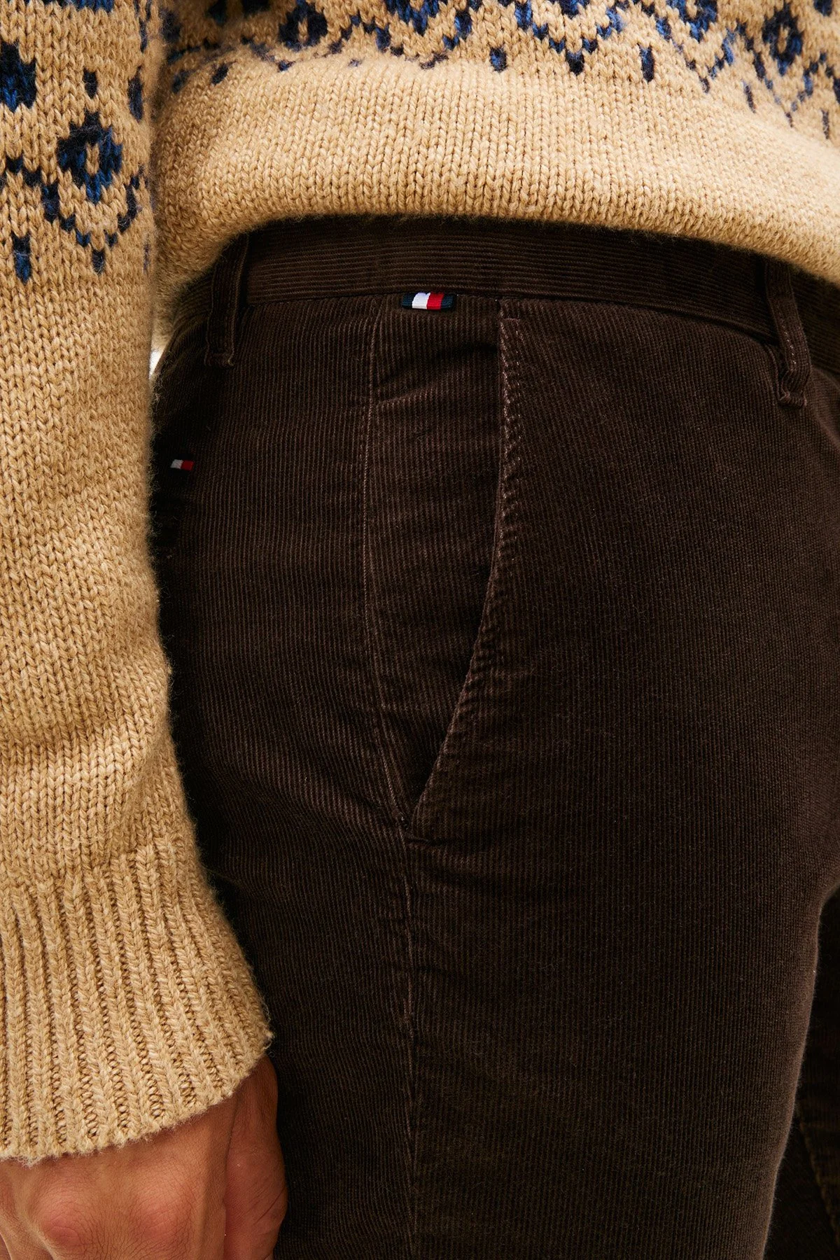 Tommy Hilfiger Pamuklu Regular Fit Normal Bel Kadife Erkek Pantolon MW0MW40267 0HD KAHVE - 3