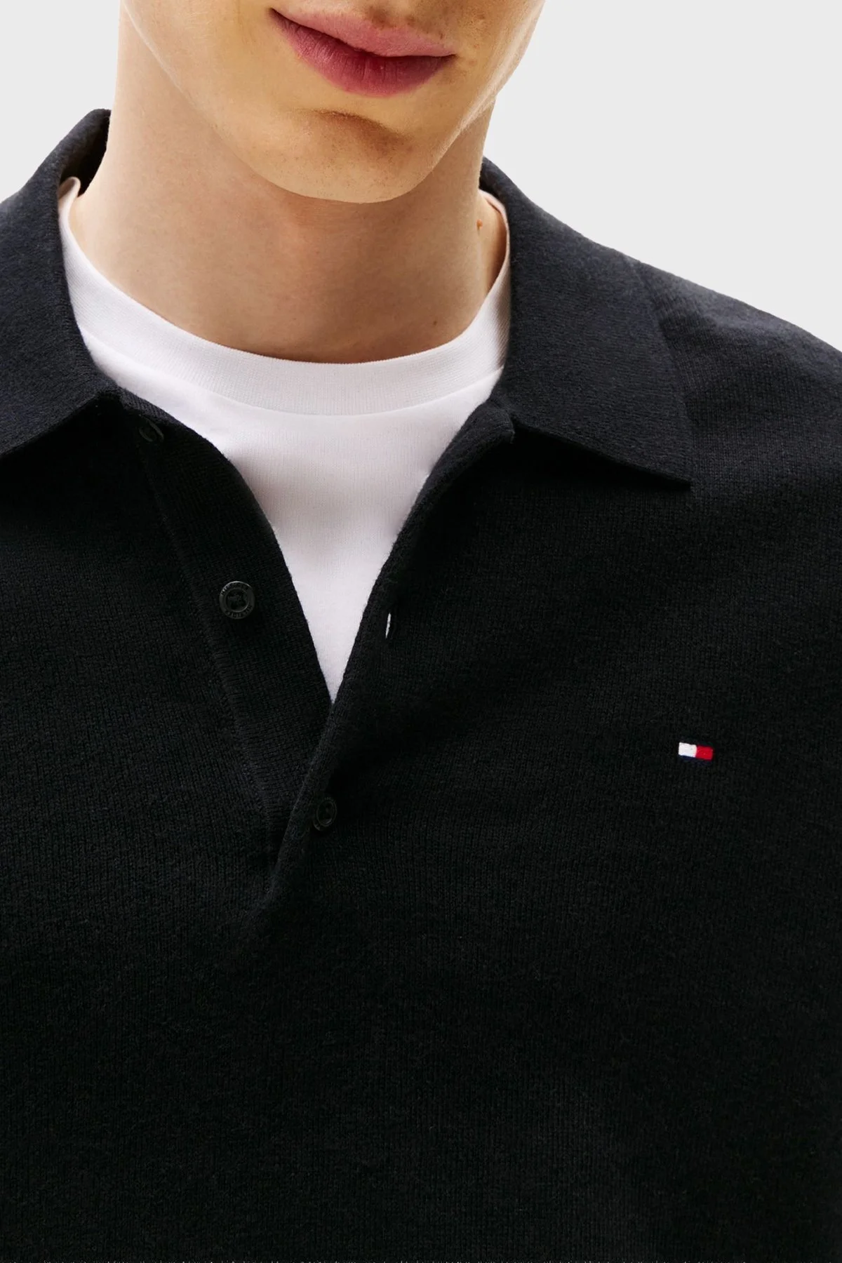 Tommy Hilfiger Pamuklu Regular Fit Polo Yaka Erkek Kazak MW0MW36519 BDS SİYAH - 2