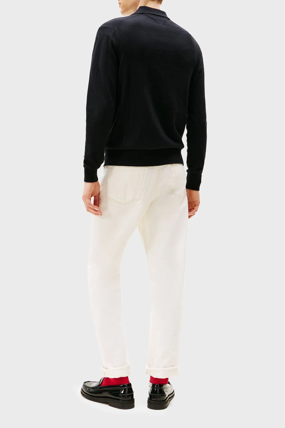 Tommy Hilfiger Pamuklu Regular Fit Polo Yaka Erkek Kazak MW0MW36519 BDS SİYAH - 4