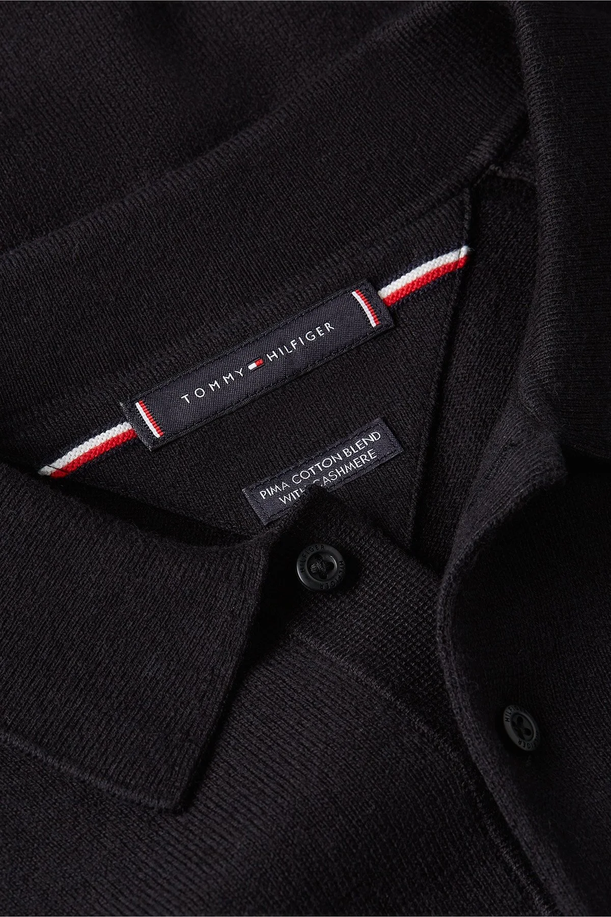 Tommy Hilfiger Pamuklu Regular Fit Polo Yaka Erkek Kazak MW0MW36519 BDS SİYAH - 5