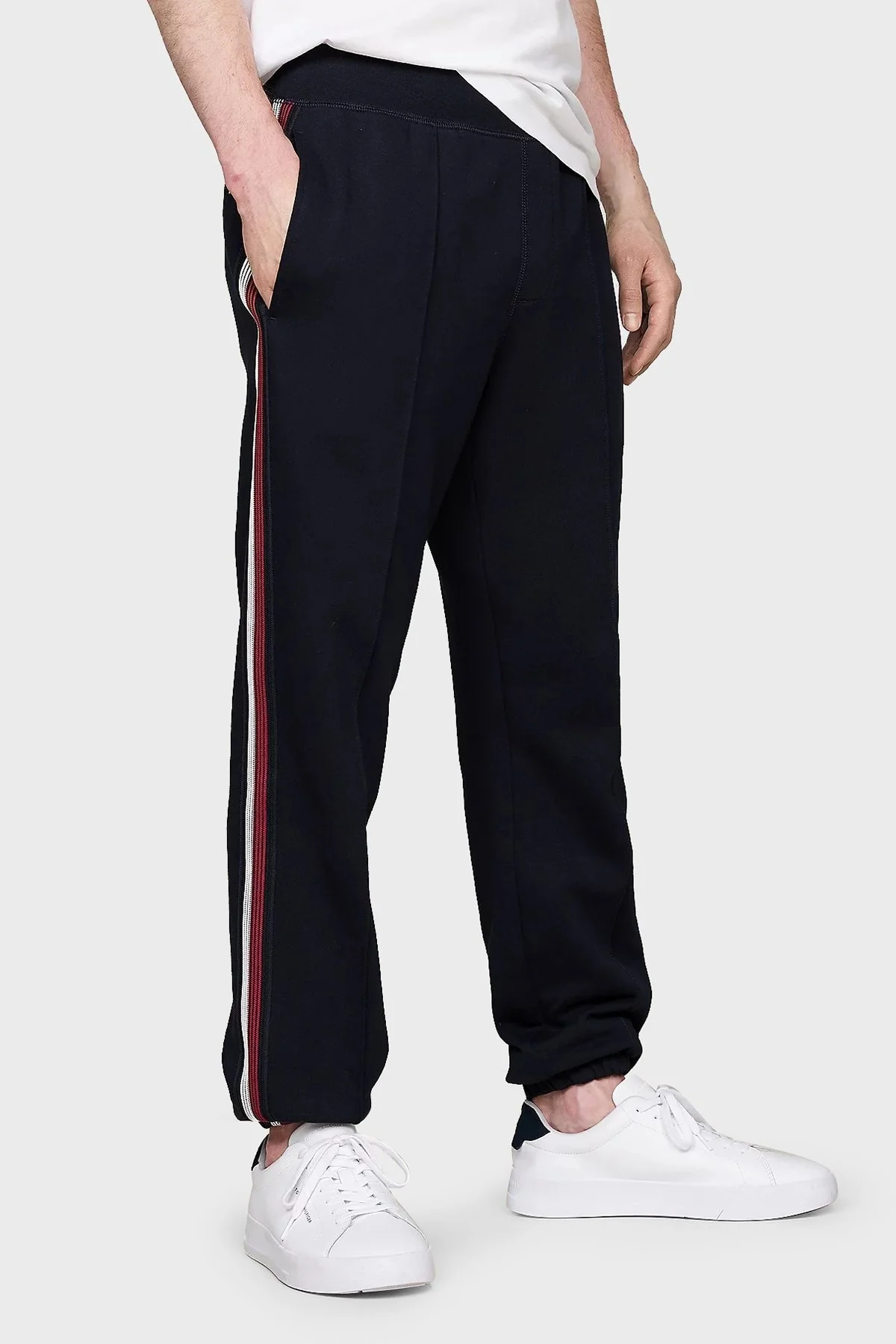 Tommy Hilfiger Pamuklu Regular Fit Ribanalı Paça Jogger Spor Erkek Pantolon MW0MW35548 DW5 LACİVERT - 6