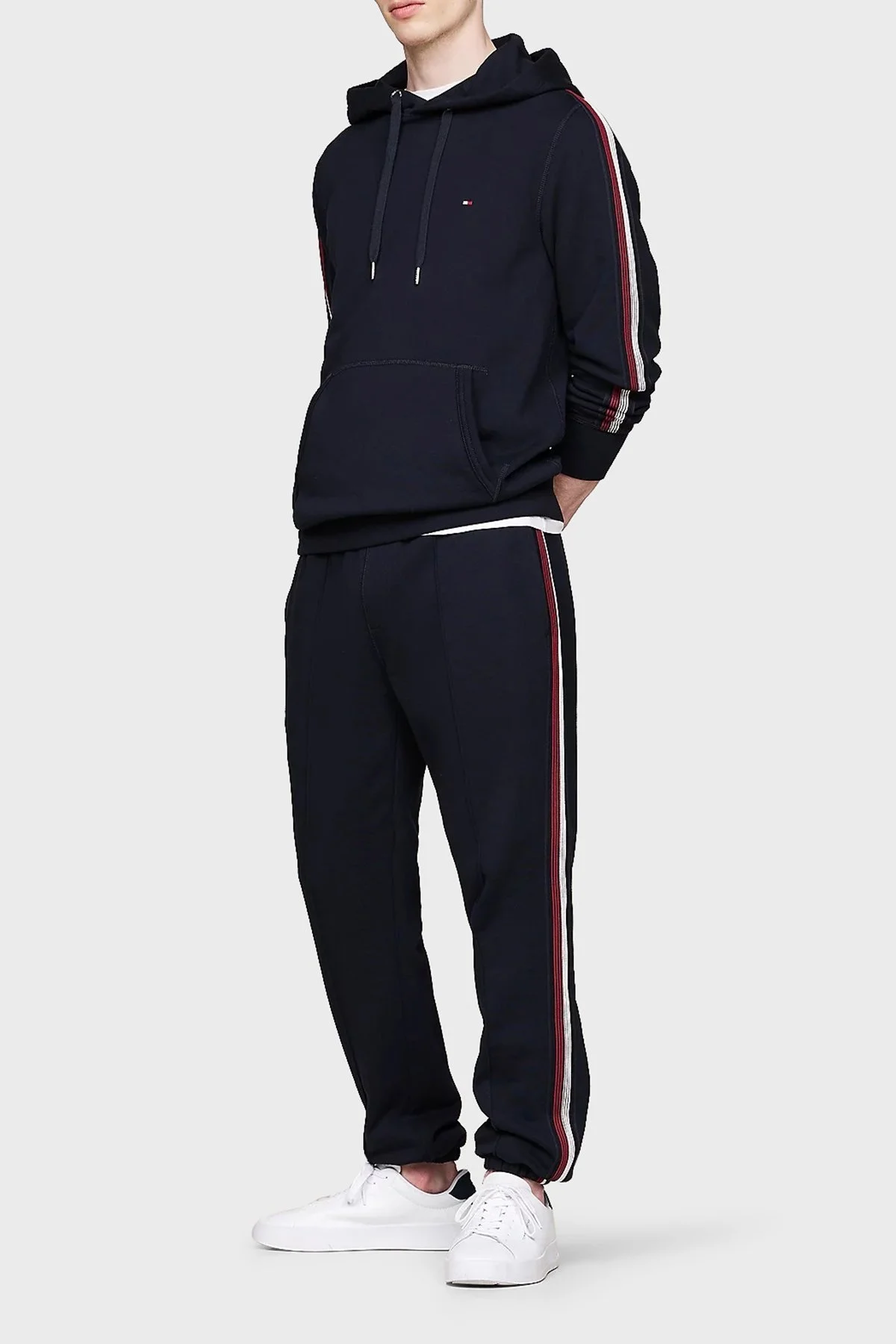 Tommy Hilfiger Pamuklu Regular Fit Ribanalı Paça Jogger Spor Erkek Pantolon MW0MW35548 DW5 LACİVERT - 8