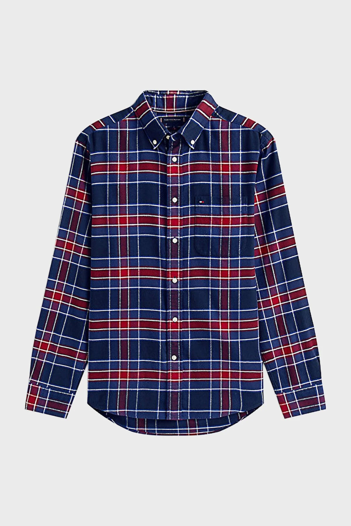 Tommy Hilfiger Pamuklu Regular Fit Uzun Kollu Ekoseli Erkek Gömlek MW0MW40473 0MS LACİVERT-BEYAZ - 5