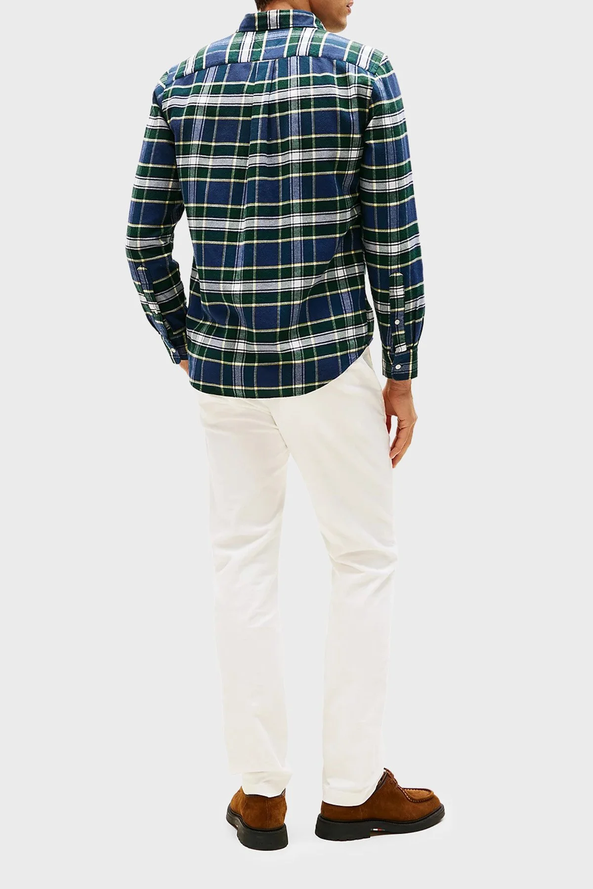 Tommy Hilfiger Pamuklu Regular Fit Uzun Kollu Ekoseli Erkek Gömlek MW0MW40473 0N5 YEŞİL-BEYAZ - 4