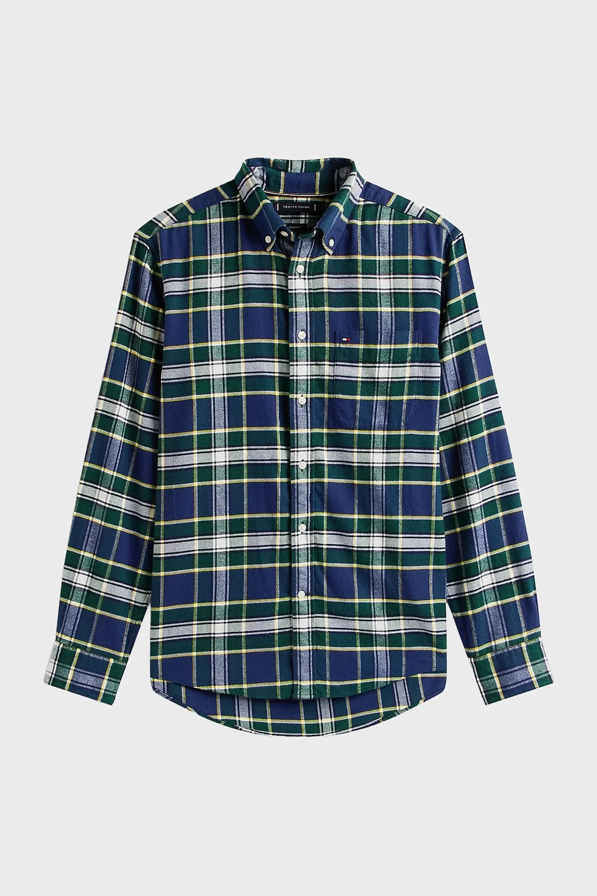 Tommy Hilfiger Pamuklu Regular Fit Uzun Kollu Ekoseli Erkek Gömlek MW0MW40473 0N5 YEŞİL-BEYAZ - 5