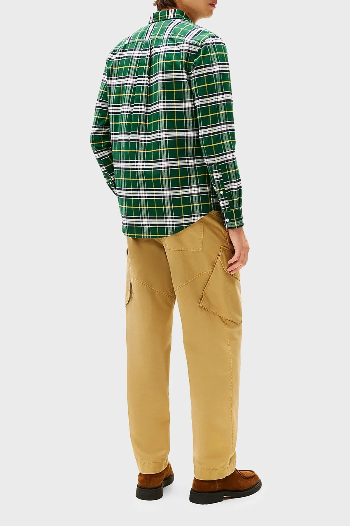 Tommy Hilfiger Pamuklu Regular Fit Uzun Kollu Ekoseli Erkek Gömlek MW0MW40894 0N5 YEŞİL-BEYAZ - 4