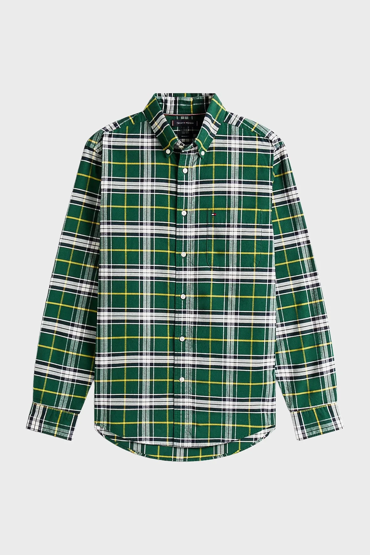 Tommy Hilfiger Pamuklu Regular Fit Uzun Kollu Ekoseli Erkek Gömlek MW0MW40894 0N5 YEŞİL-BEYAZ - 5