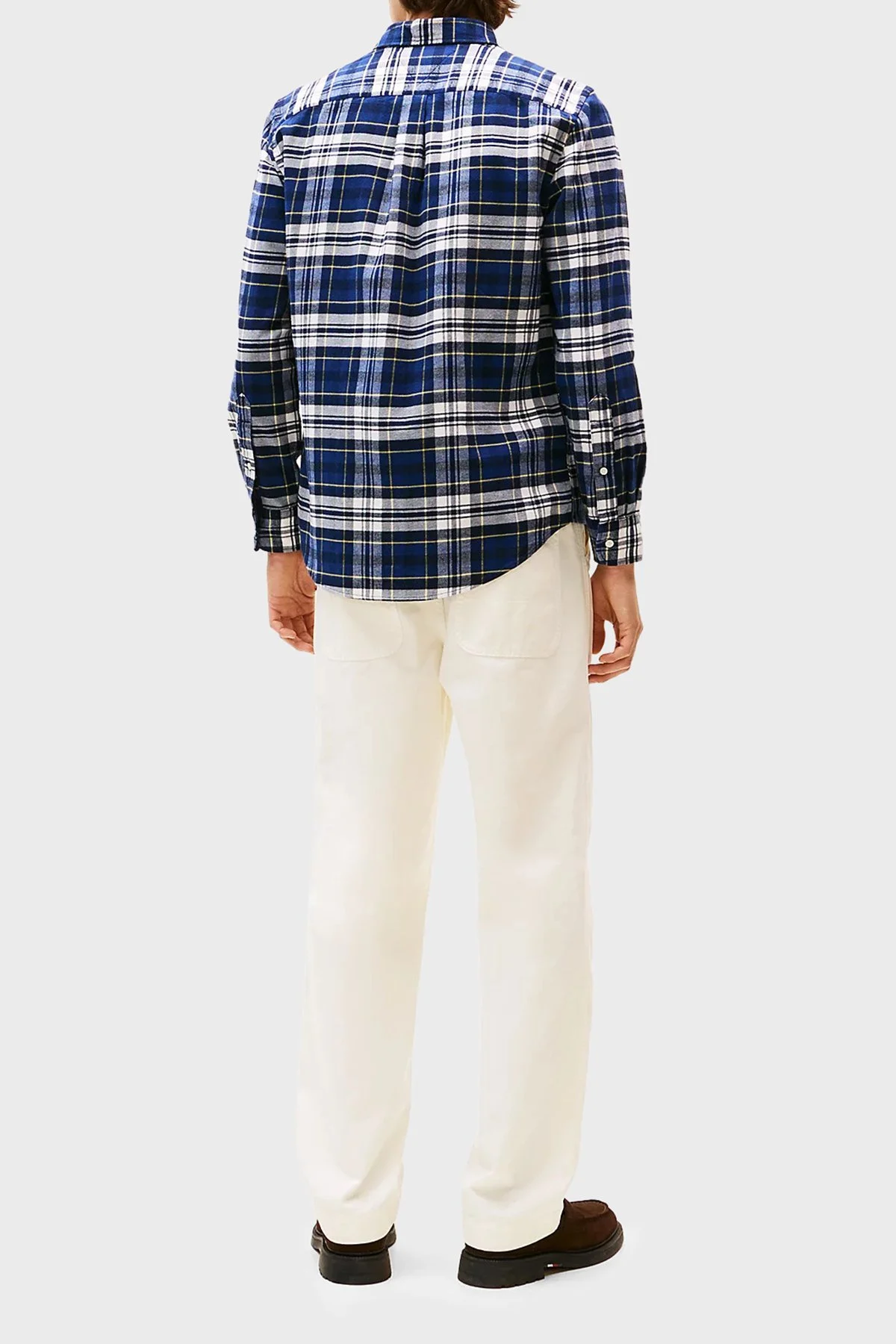 Tommy Hilfiger Pamuklu Regular Fit Uzun Kollu Erkek Gömlek MW0MW41345 0MS LACİVERT-BEYAZ - 4