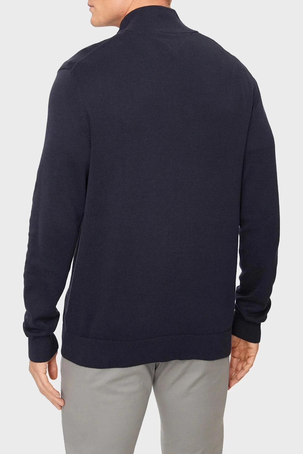 Tommy Hilfiger Pamuklu Regular Fit Yarım Fermuarlı Dik Yaka Erkek Kazak MW0MW37331 DW5 LACİVERT - 2