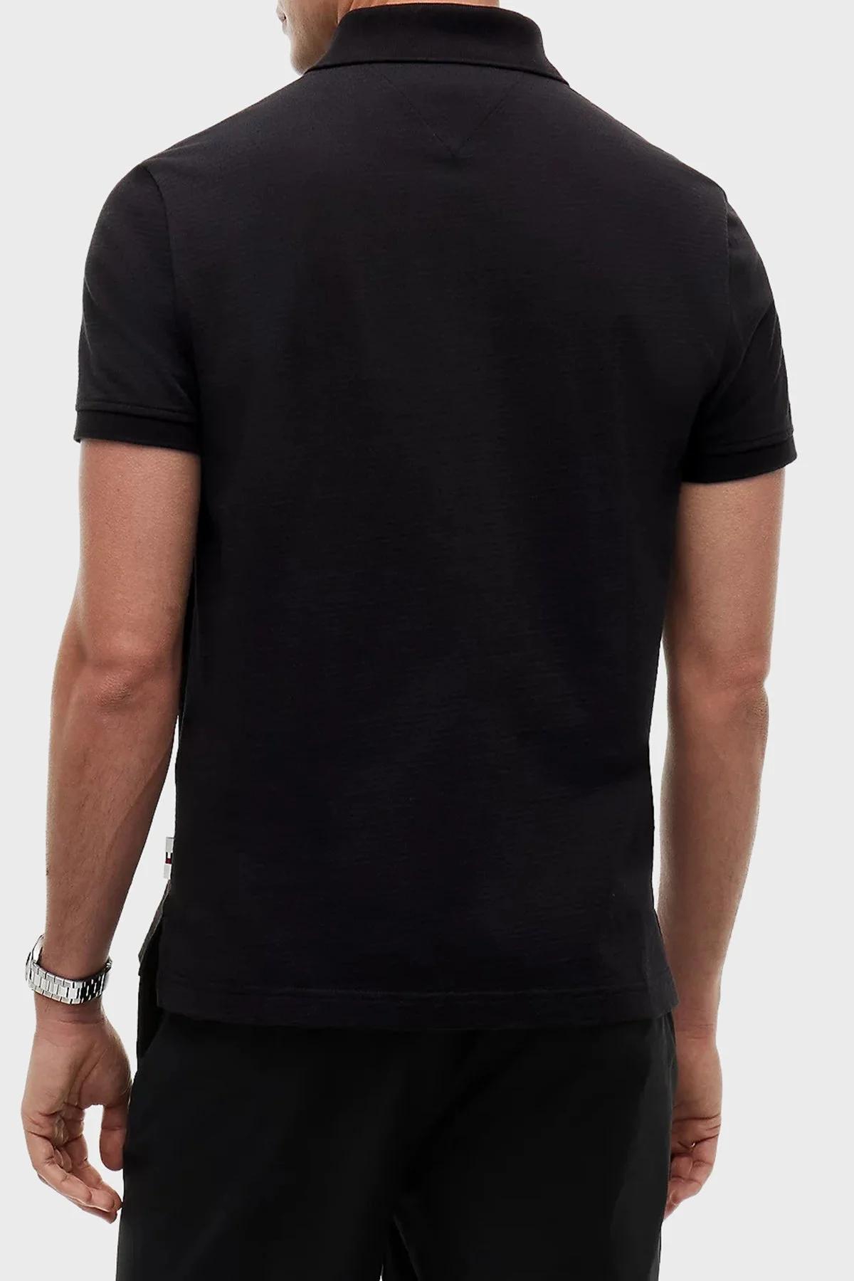 Tommy Hilfiger Pamuklu Regular Fit Yarım Fermuarlı Erkek Polo Yaka T Shirt MW0MW42762 BDS SİYAH - 2