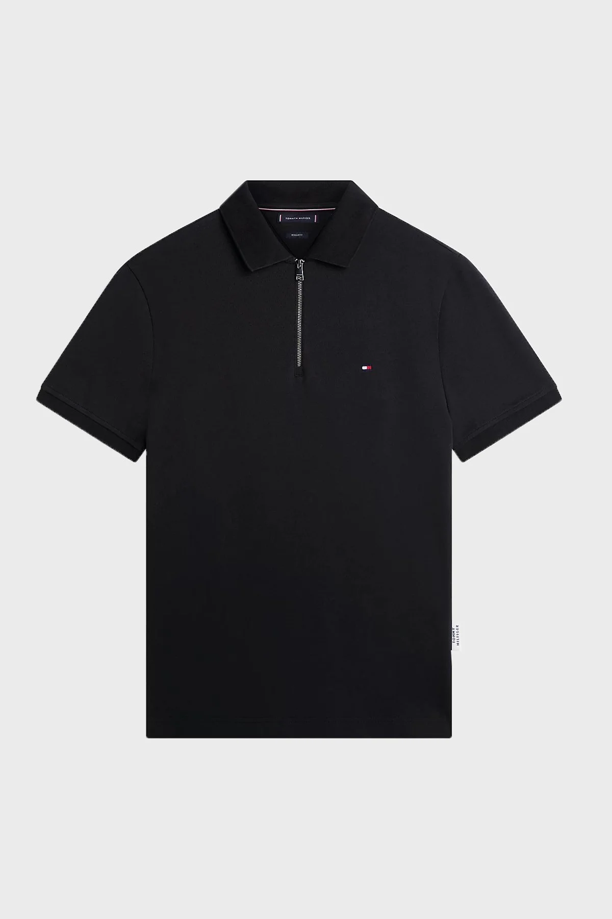Tommy Hilfiger Pamuklu Regular Fit Yarım Fermuarlı Erkek Polo Yaka T Shirt MW0MW42762 BDS SİYAH - 4