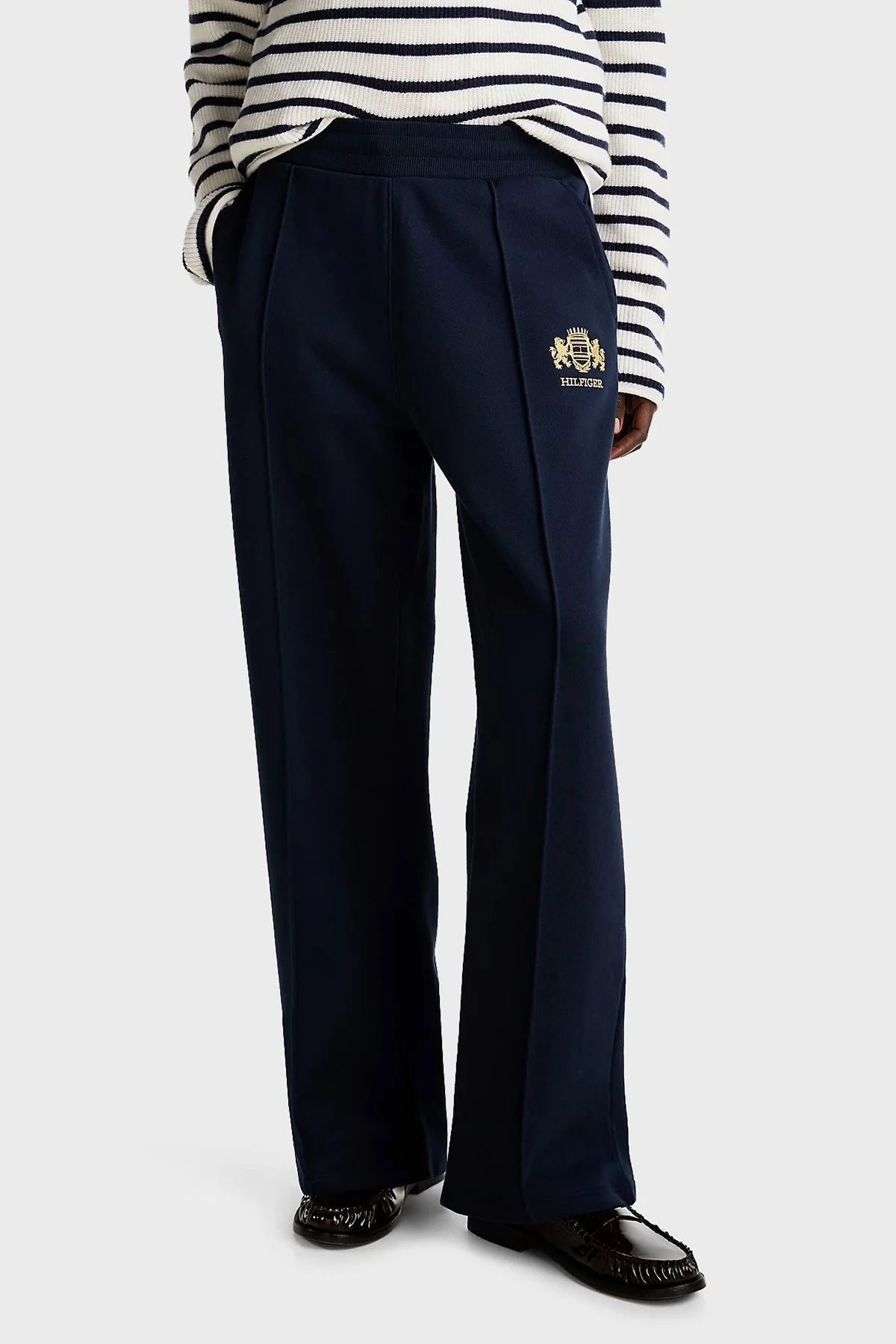 Tommy Hilfiger Pamuklu Regular Fit Yüksek Bel Bol Paça Jogger Bayan Pantolon WW0WW43862 C1G LACİVERT - 7