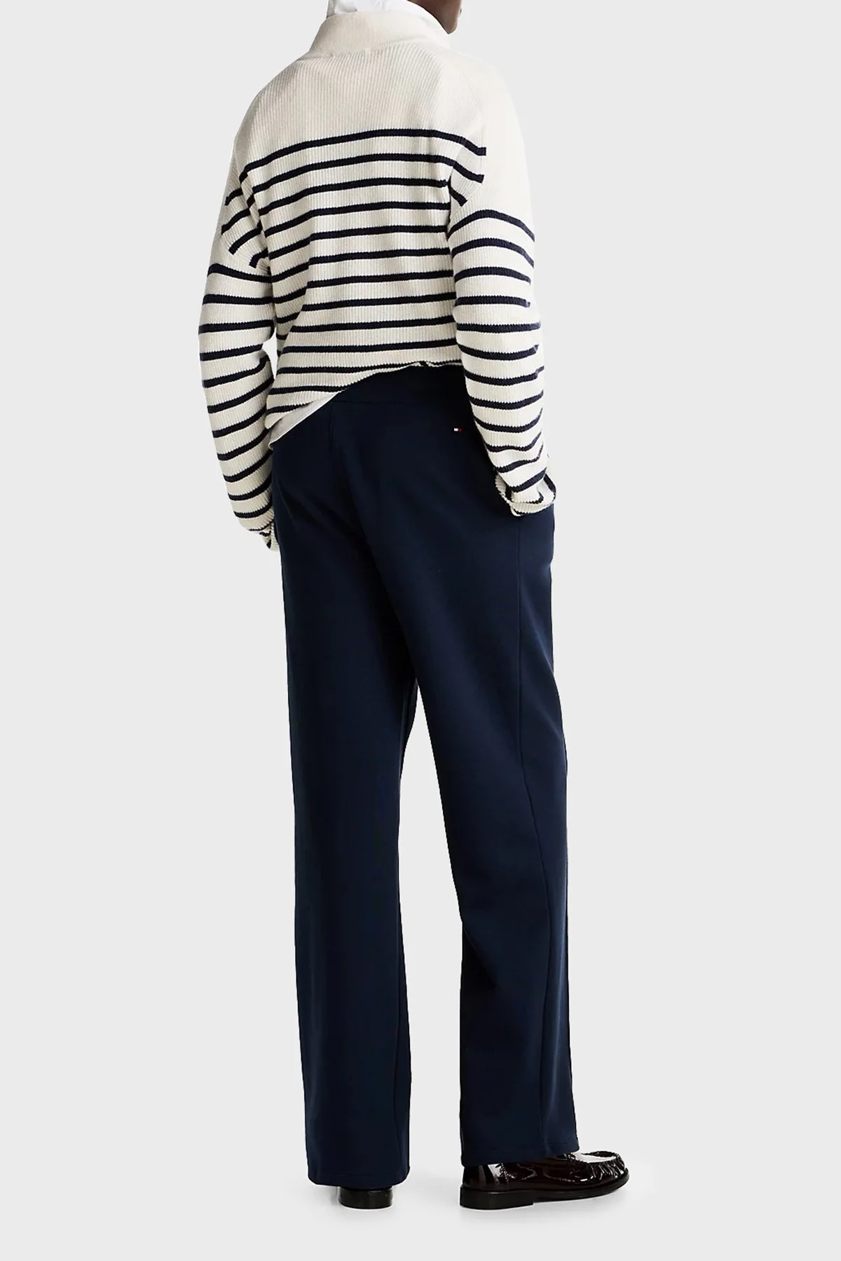 Tommy Hilfiger Pamuklu Regular Fit Yüksek Bel Bol Paça Jogger Bayan Pantolon WW0WW43862 C1G LACİVERT - 11