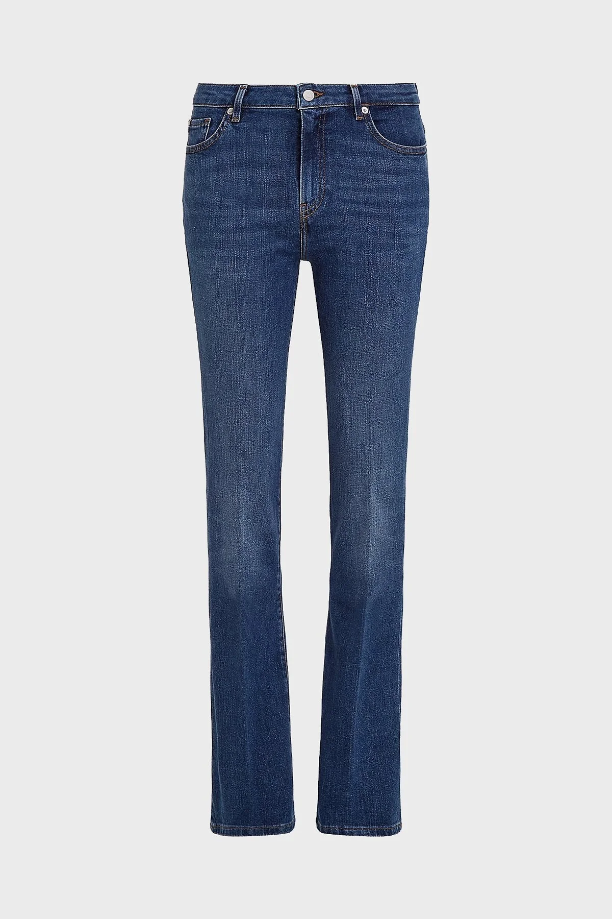 Tommy Hilfiger Pamuklu Regular Fit Yüksek Bel Geniş Paça Jeans Bayan Kot Pantolon WW0WW43494 1BL MAVİ - 10