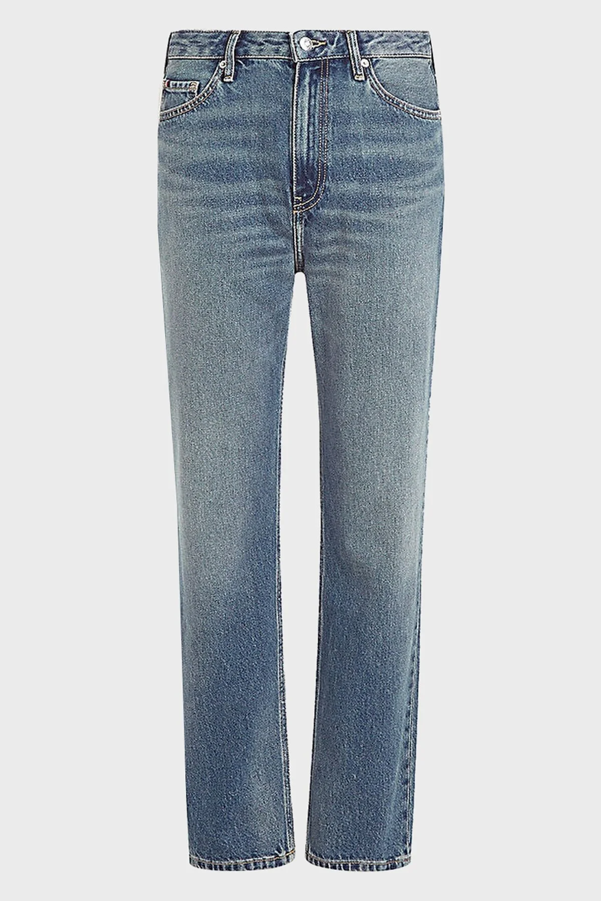 Tommy Hilfiger Pamuklu Regular Fit Yüksek Bel Jeans Bayan Kot Pantolon WW0WW42805 1A5 MAVİ - 10