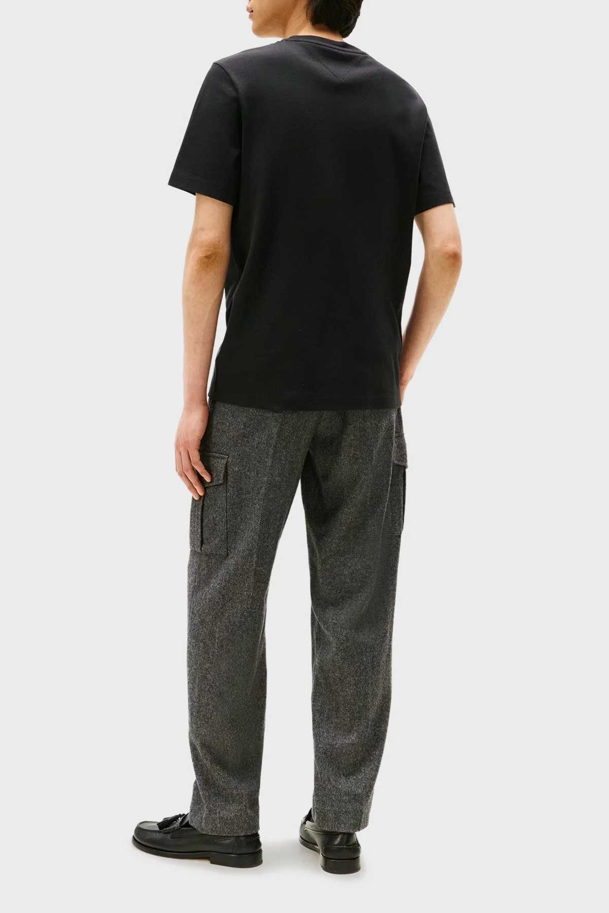 Tommy Hilfiger Pamuklu Reguları Fit Logolu Bisiklet Yaka Erkek T Shirt MW0MW37508 BDS SİYAH - 3