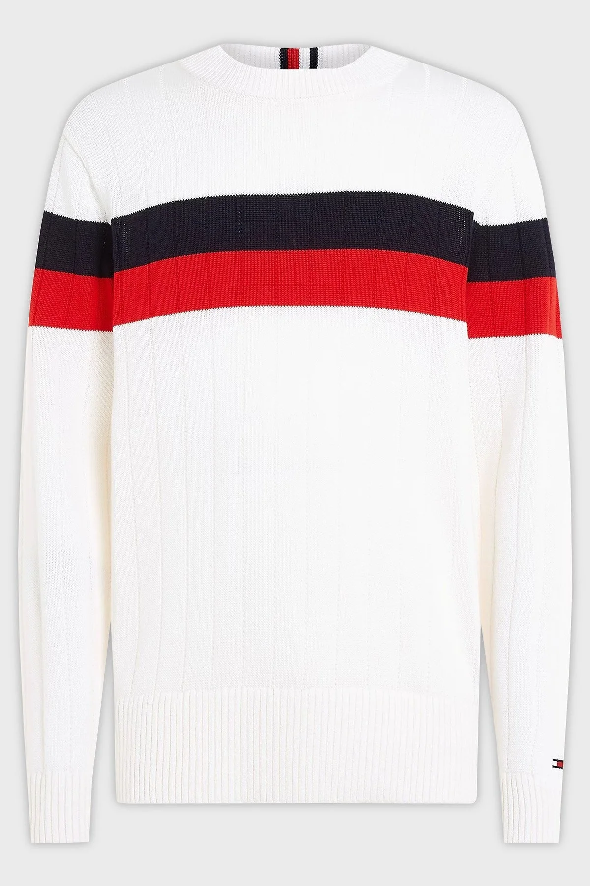 Tommy Hilfiger Pamuklu Regular Fit Bisiklet Yaka Erkek Kazak MW0MW33094 0GY EKRU - 5